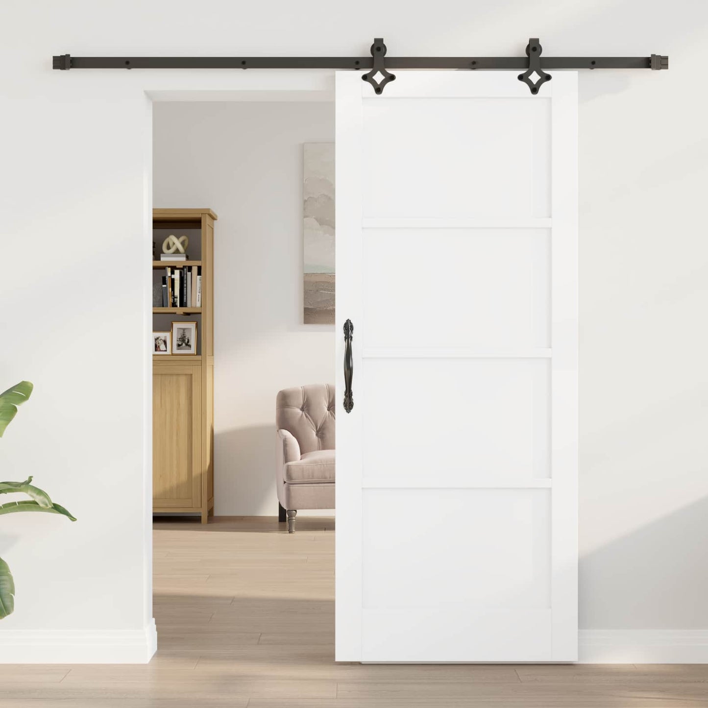 Csúszó ajtó ORKDAL Fehér 83 x 202 cm Tömör Fenyőfa