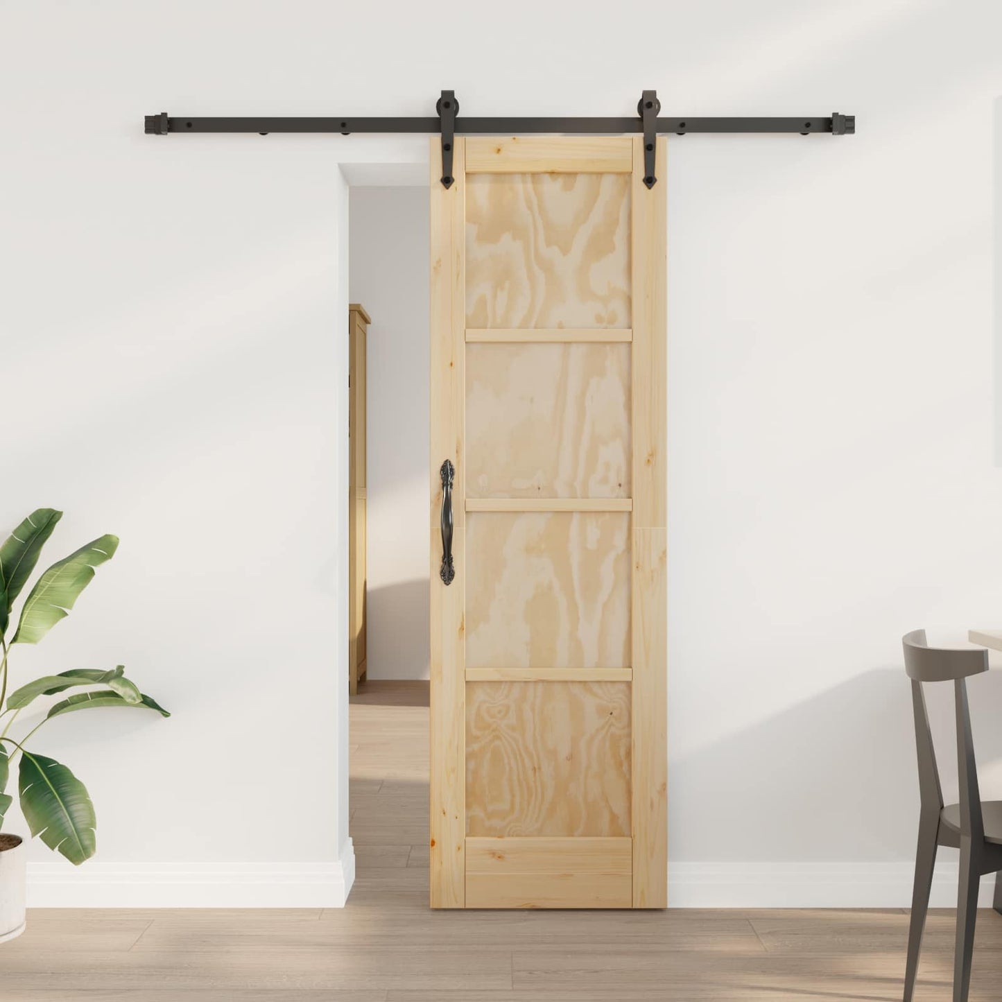 Csúszó ajtó ORKDAL Természetes és Fekete 61 x 198,5 cm