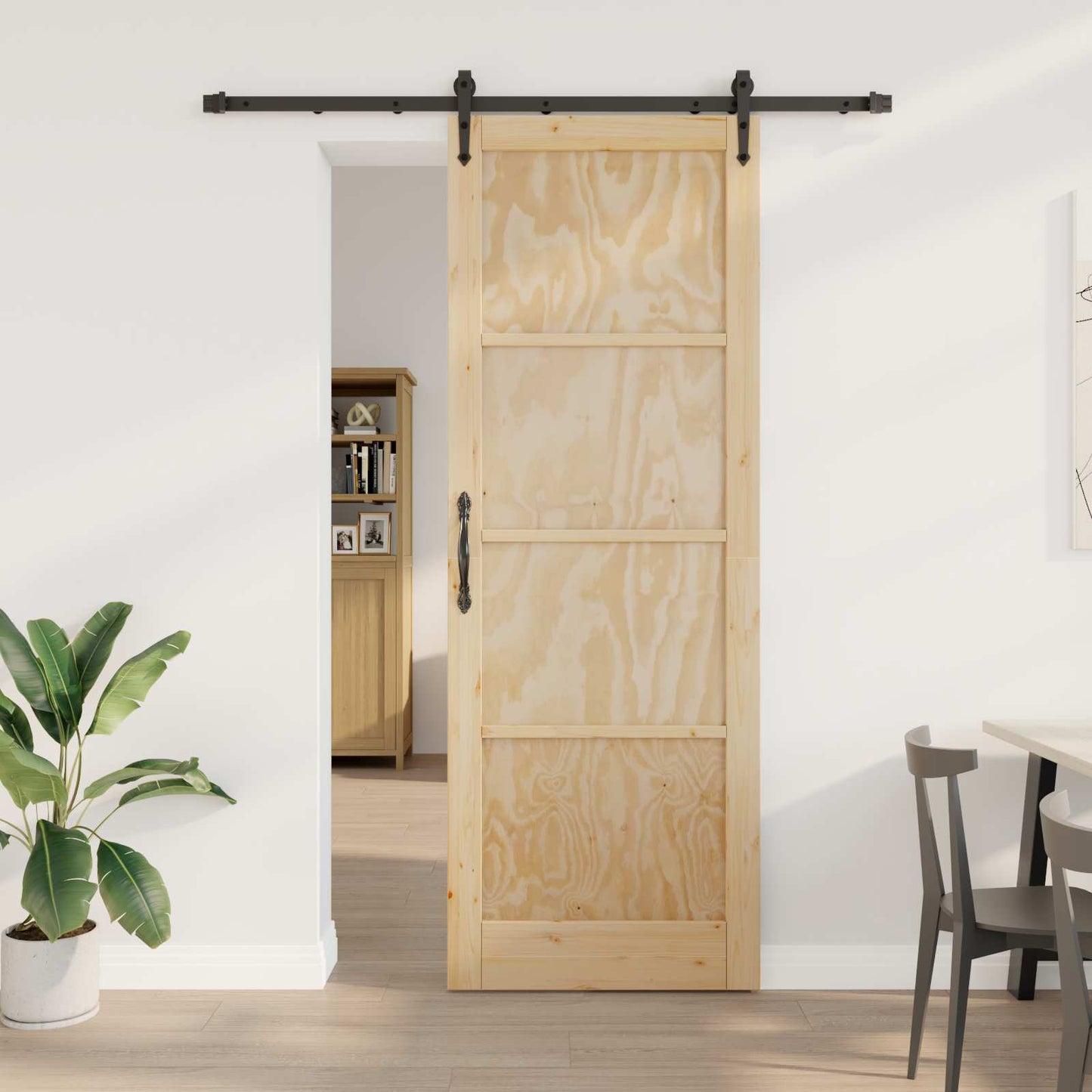 Csúszó ajtó ORKDAL Természetes és Fekete 83 x 232 cm