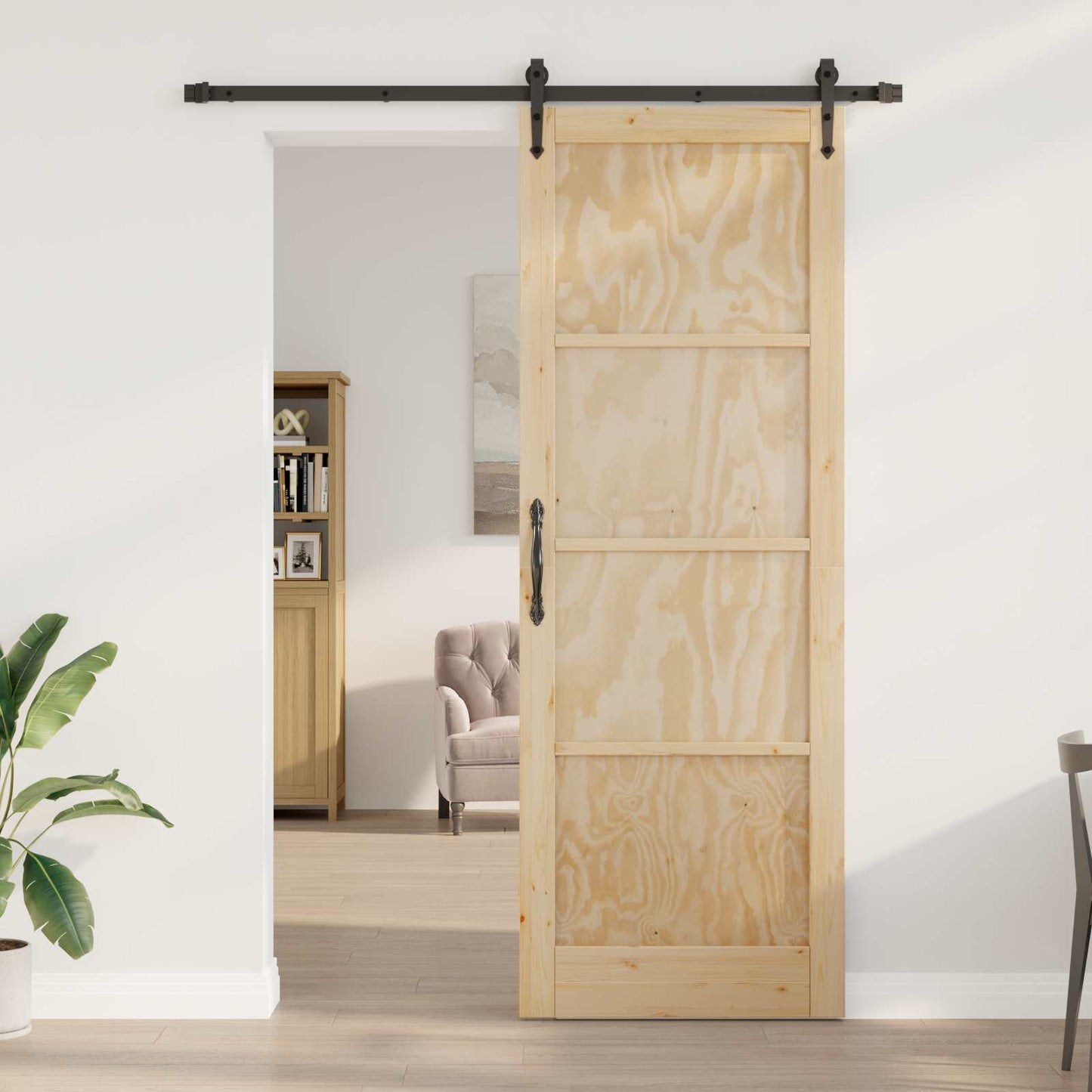 Csúszó ajtó ORKDAL Természetes és Fekete 83 x 232 cm