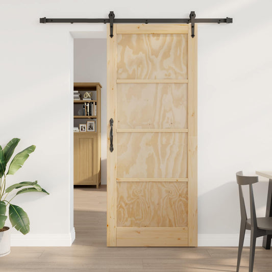 Csúszó ajtó ORKDAL Természetes és Fekete 86 x 211 cm