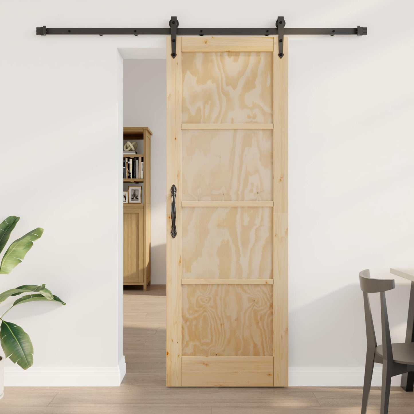 Csúszó ajtó ORKDAL Természetes és Fekete 73,5 x 211 cm