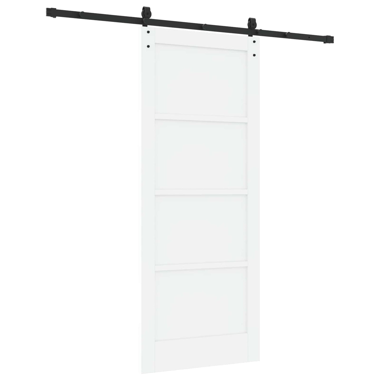 Csúszó ajtó ORKDAL Fehér és Fekete 83 x 202 cm Tömör Fenyőfa