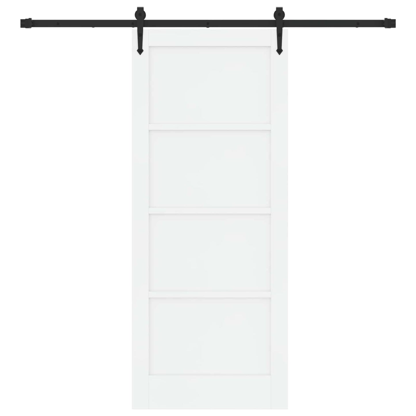 Csúszó ajtó ORKDAL Fehér és Fekete 83 x 202 cm Tömör Fenyőfa