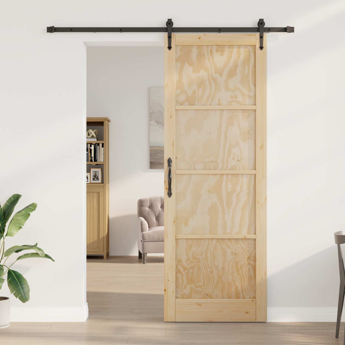 Csúszó ajtó ORKDAL Természetes és Fekete 83 x 232 cm