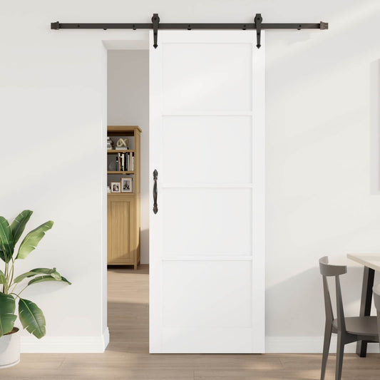 Csúszó ajtó ORKDAL Fehér és Fekete 83 x 232 cm Tömör Fenyőfa