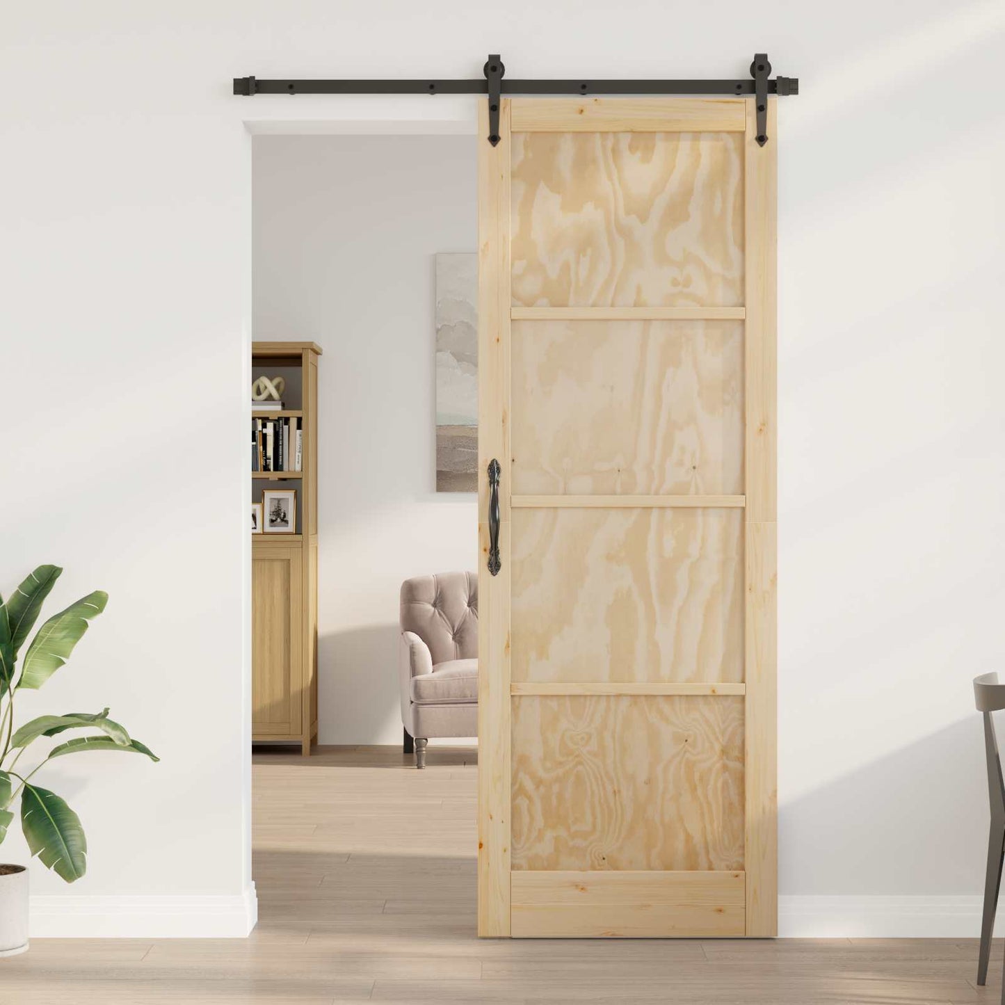Csúszó ajtó ORKDAL Természetes 83 x 232 cm Tömör Fenyőfa