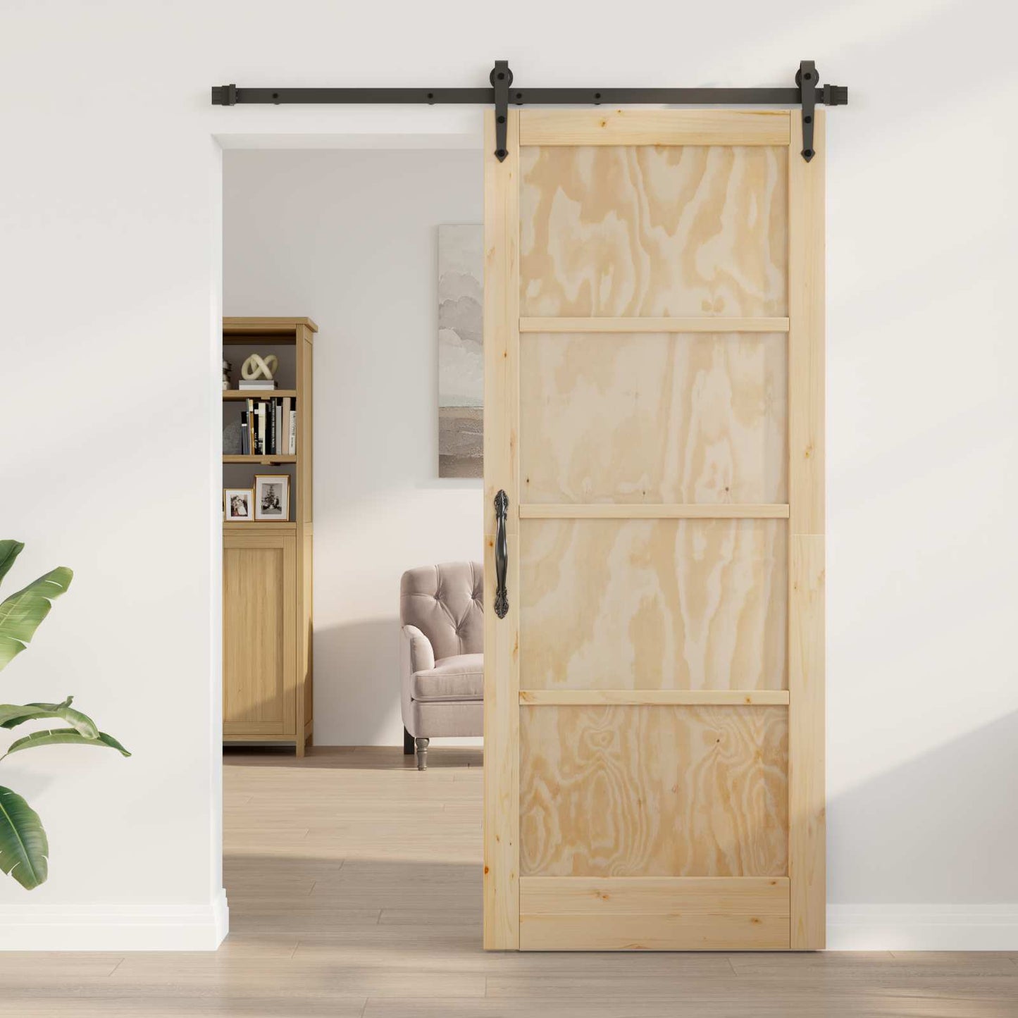 Csúszó ajtó ORKDAL Természetes 86 x 211 cm Tömör Fenyőfa