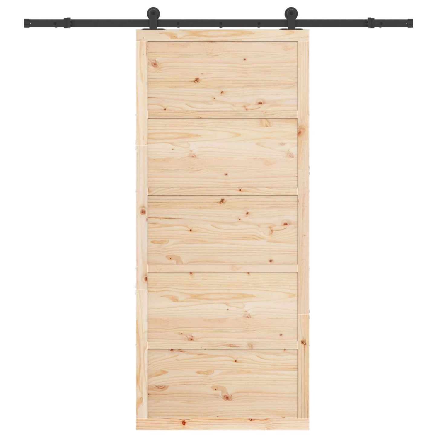 Csúszó ajtó Természetes 90 x 208 cm Tömör Fenyőfa