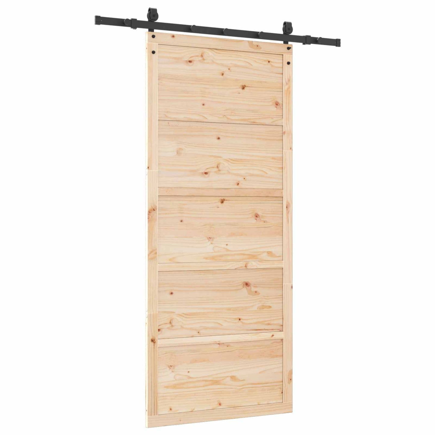 Csúszó ajtó Természetes 80 x 208 cm Tömör Fenyőfa