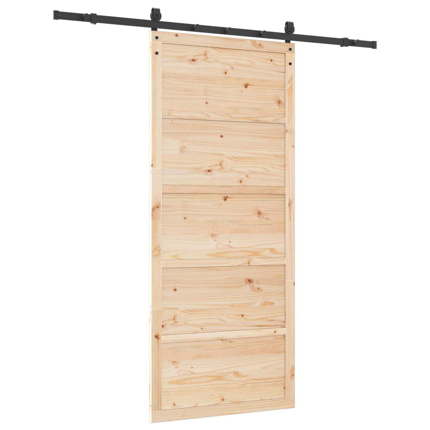 Csúszó ajtó Természetes 90 x 208 cm Tömör Fenyőfa