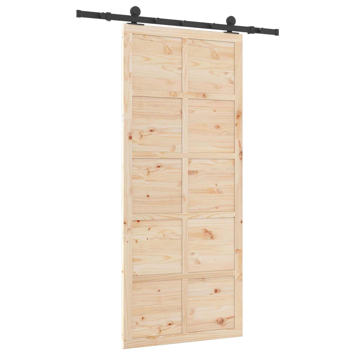 Csúszó ajtó Természetes 80 x 208 cm Tömör Fenyőfa