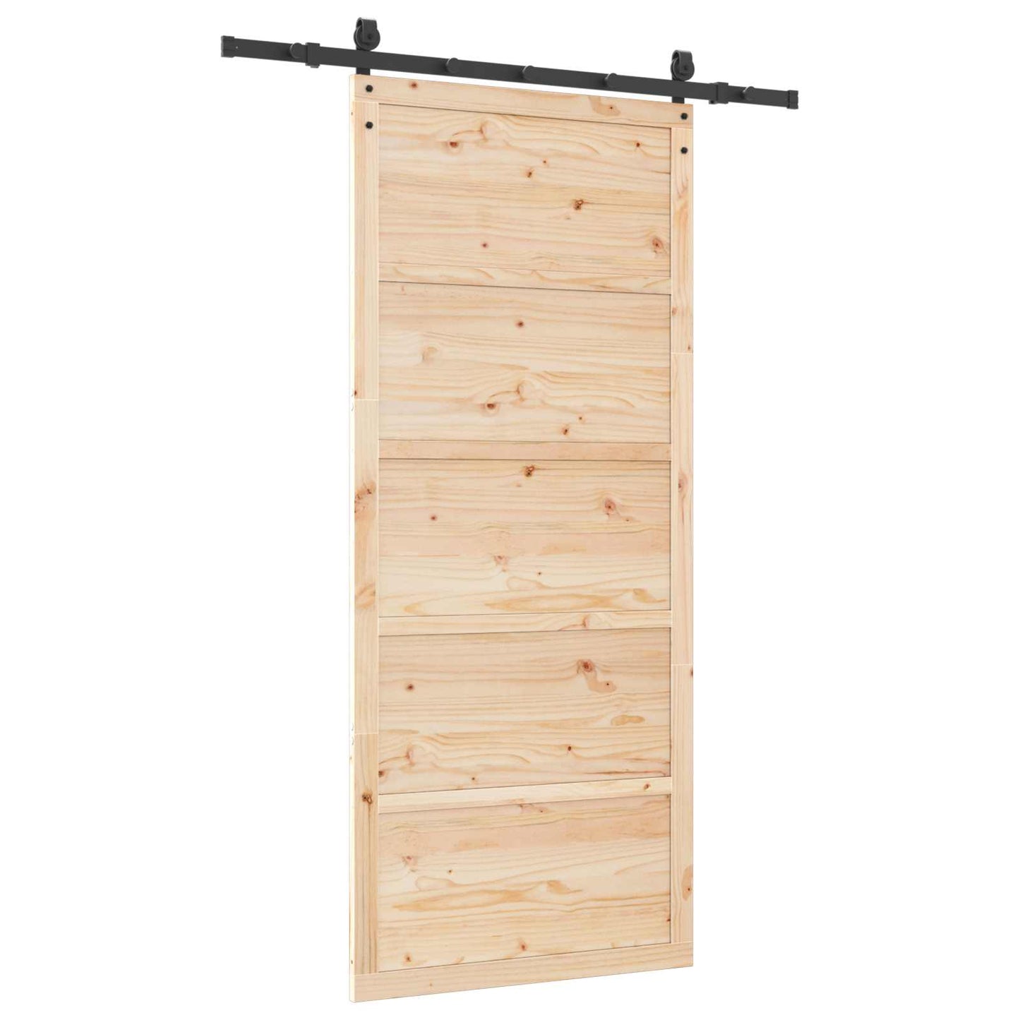 Csúszó ajtó Természetes 80 x 208 cm Tömör Fenyőfa
