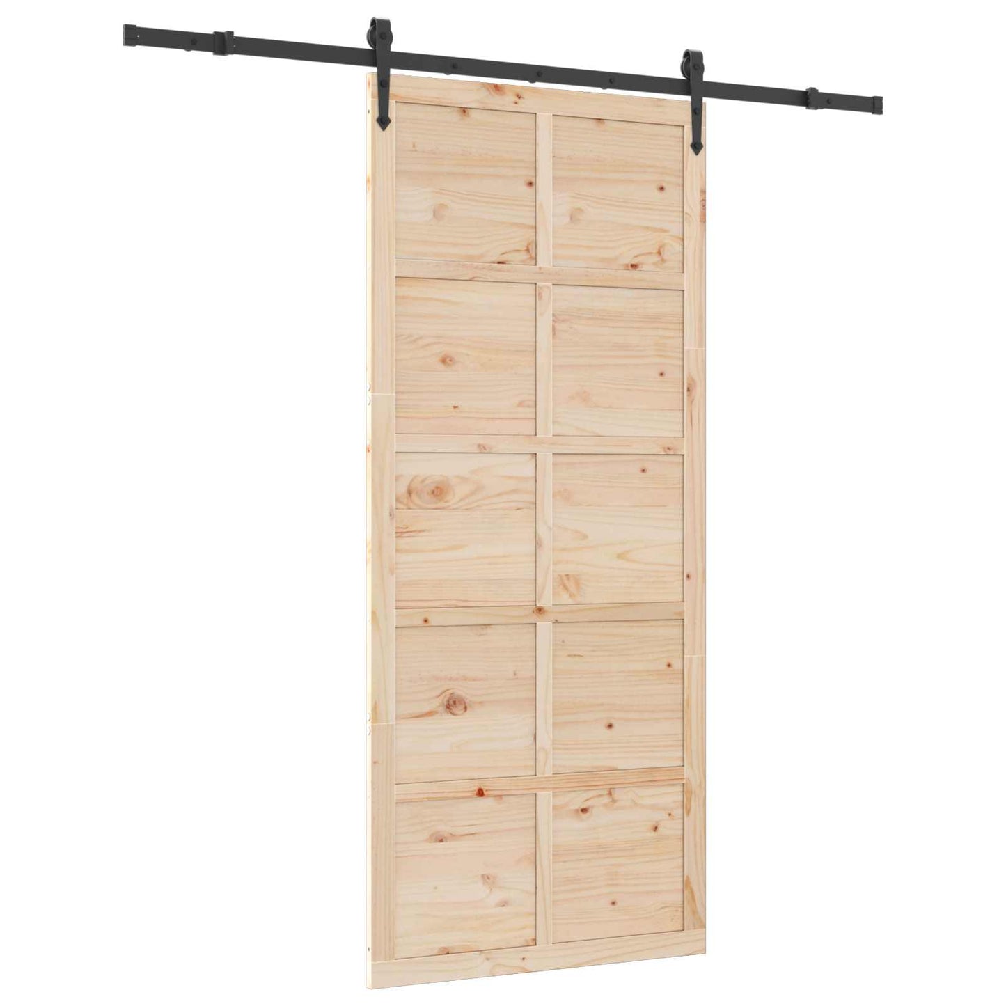 Csúszó ajtó Természetes 90 x 208 cm Tömör Fenyőfa