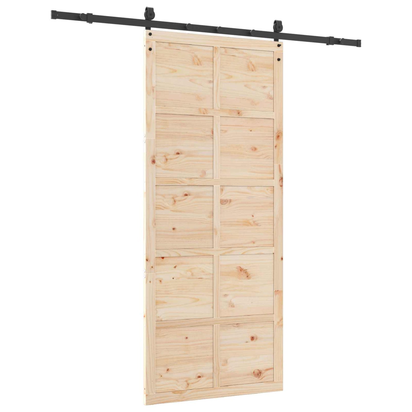 Csúszó ajtó Természetes 90 x 208 cm Tömör Fenyőfa