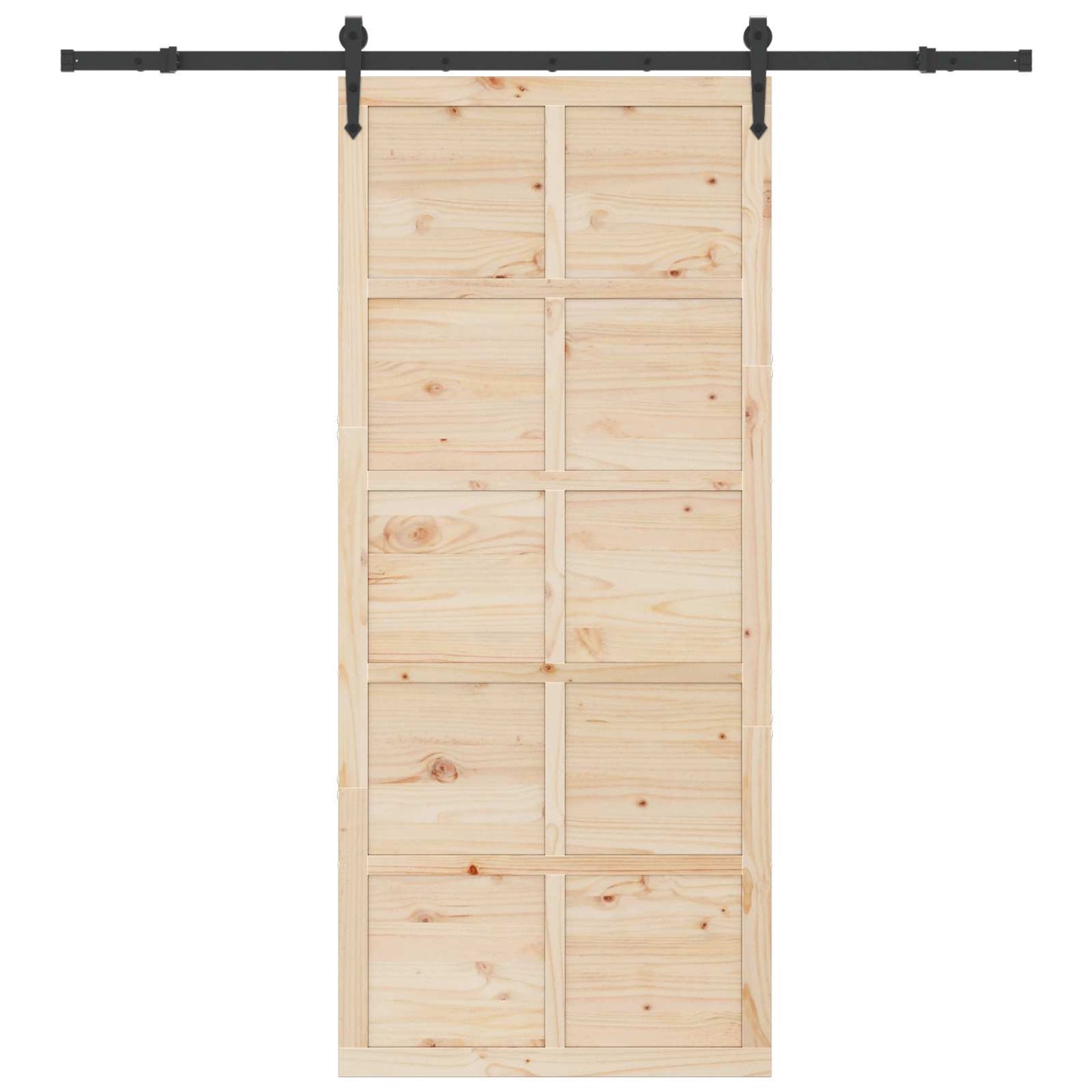 Csúszó ajtó Természetes 90 x 208 cm Tömör Fenyőfa
