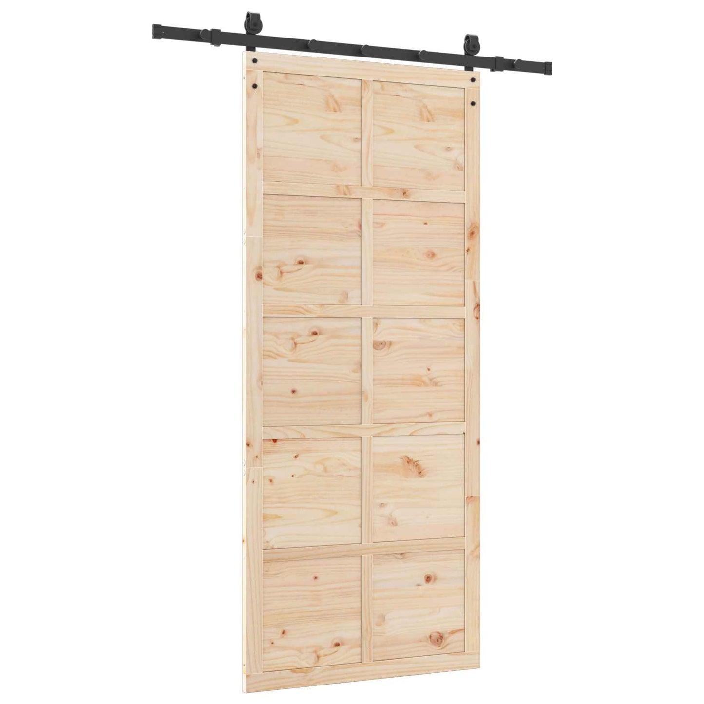 Csúszó ajtó Természetes 80 x 208 cm Tömör Fenyőfa