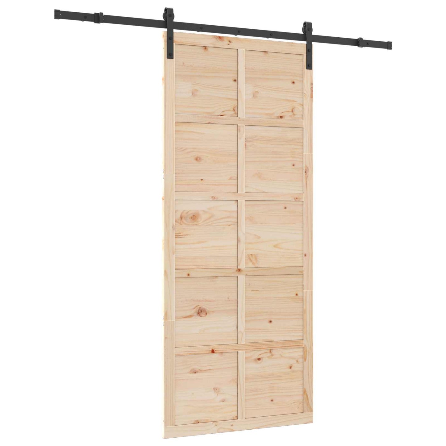 Csúszó ajtó Természetes 80 x 208 cm Tömör Fenyőfa