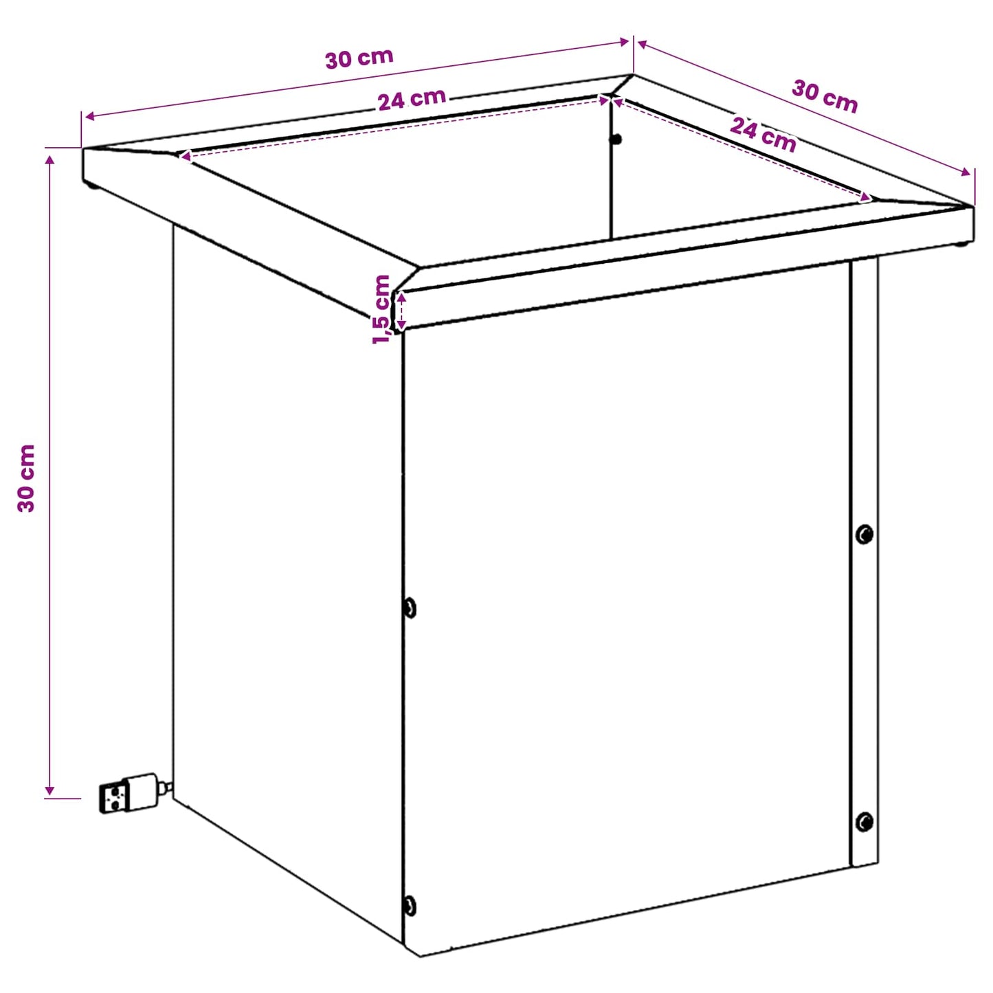 Led-es kerti virágláda 2 db Olajzöld 30 x 30 x 30 cm Acél