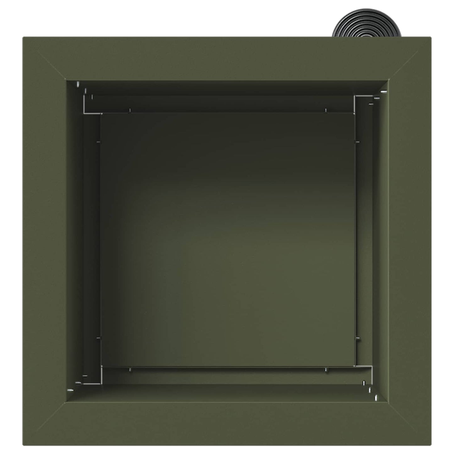 Led-es kerti virágláda 2 db Olajzöld 30 x 30 x 30 cm Acél