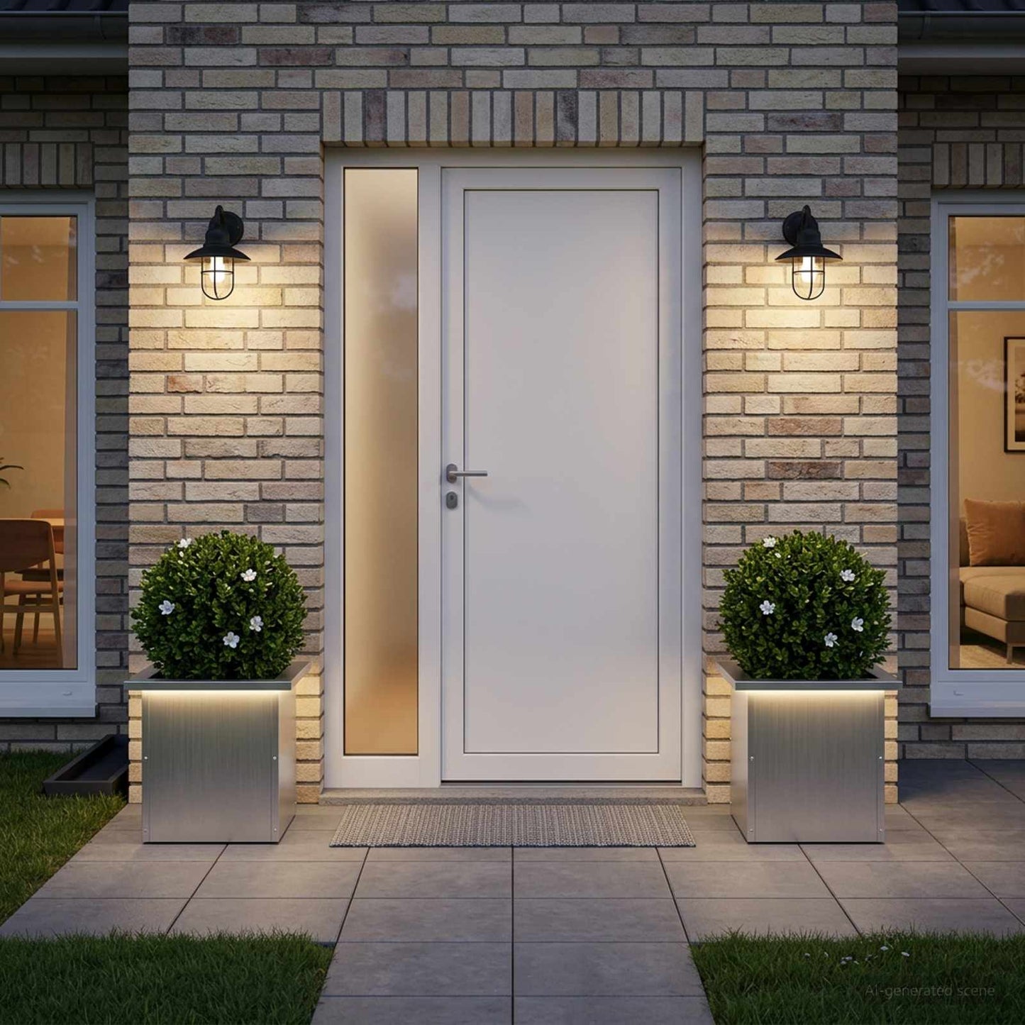 Led-es kerti virágláda 2 db Ezüst 30 x 30 x 30 cm