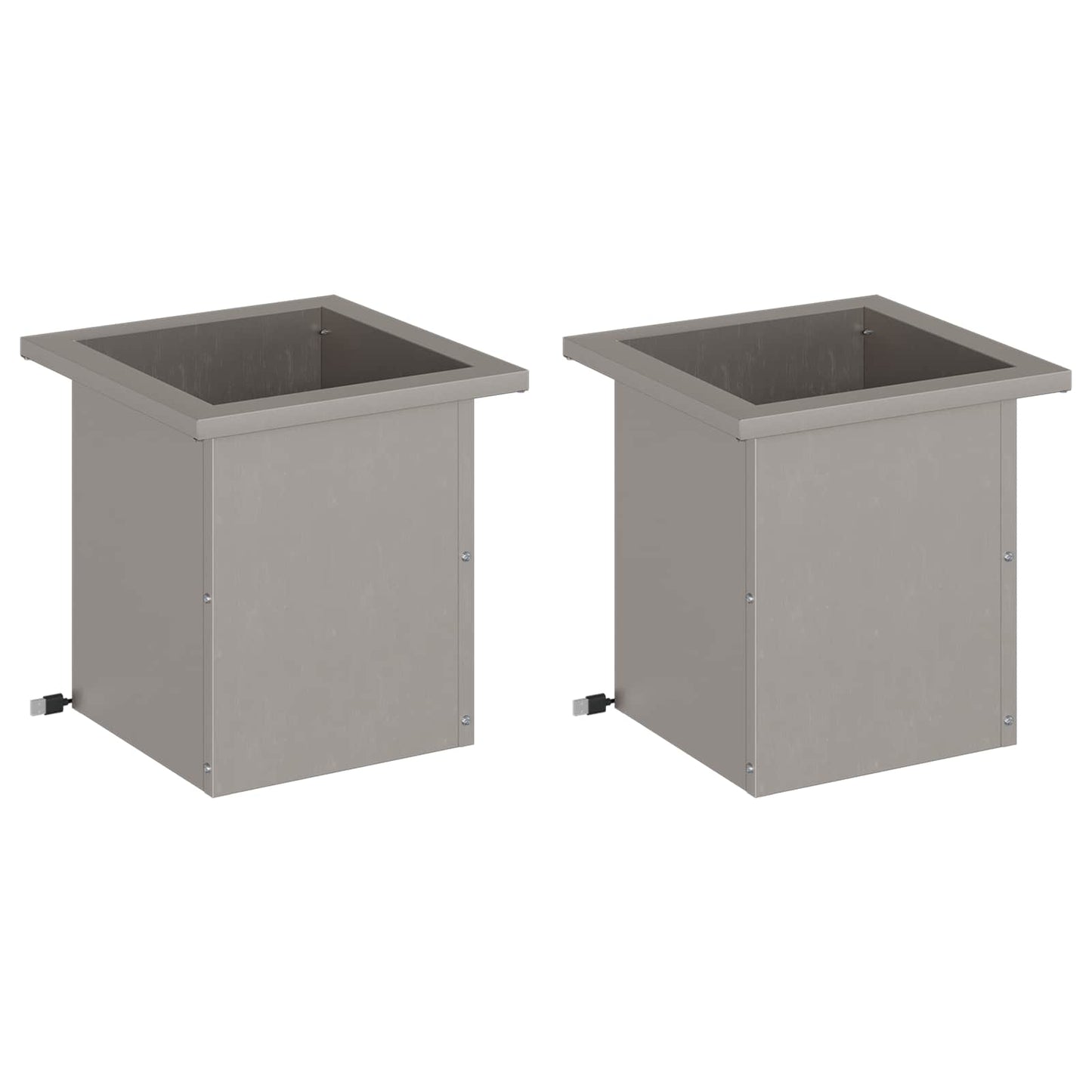 Led-es kerti virágláda 2 db Rozsdás 30 x 30 x 30 cm