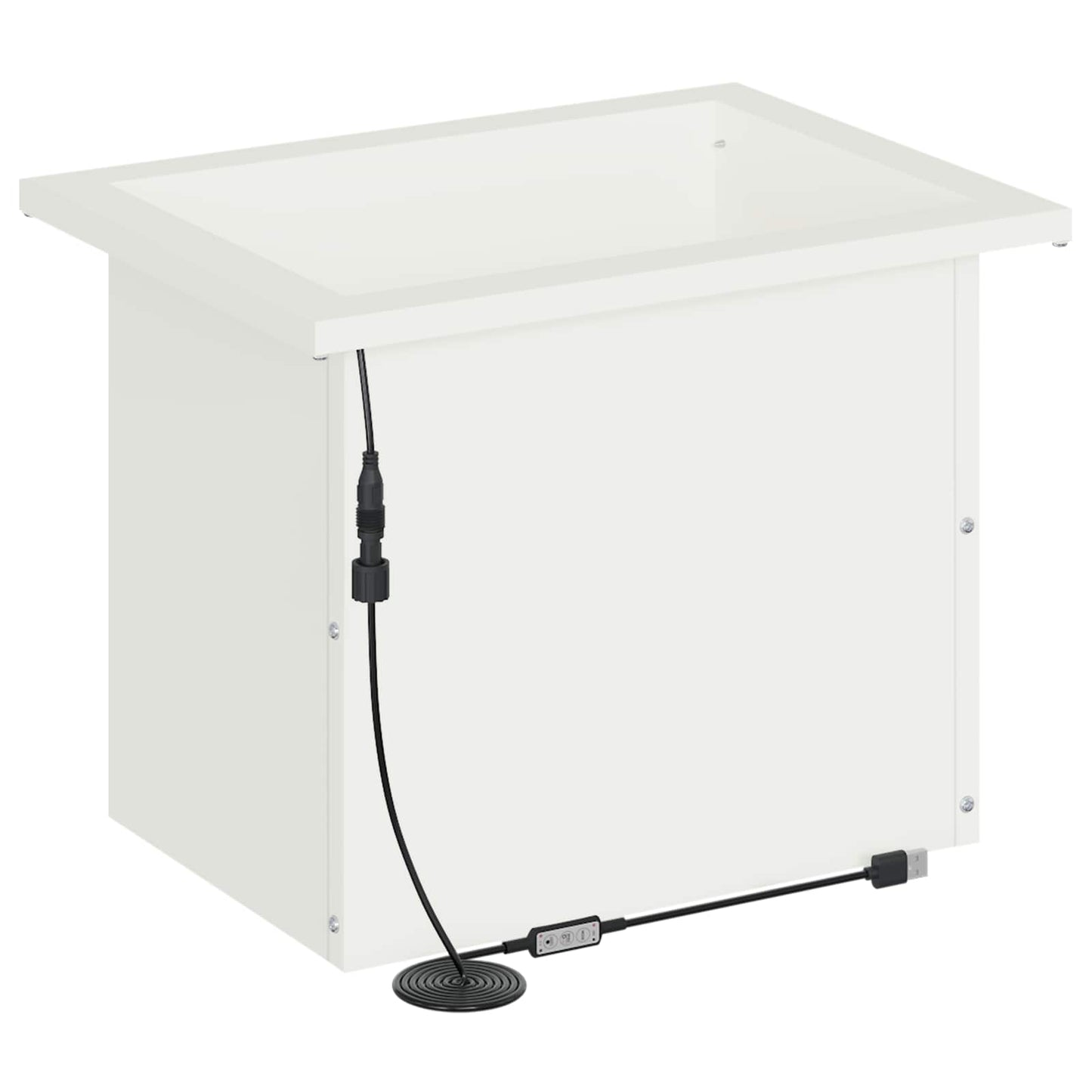 Led-es kerti virágláda Fehér 30 x 40 x 30 cm Acél