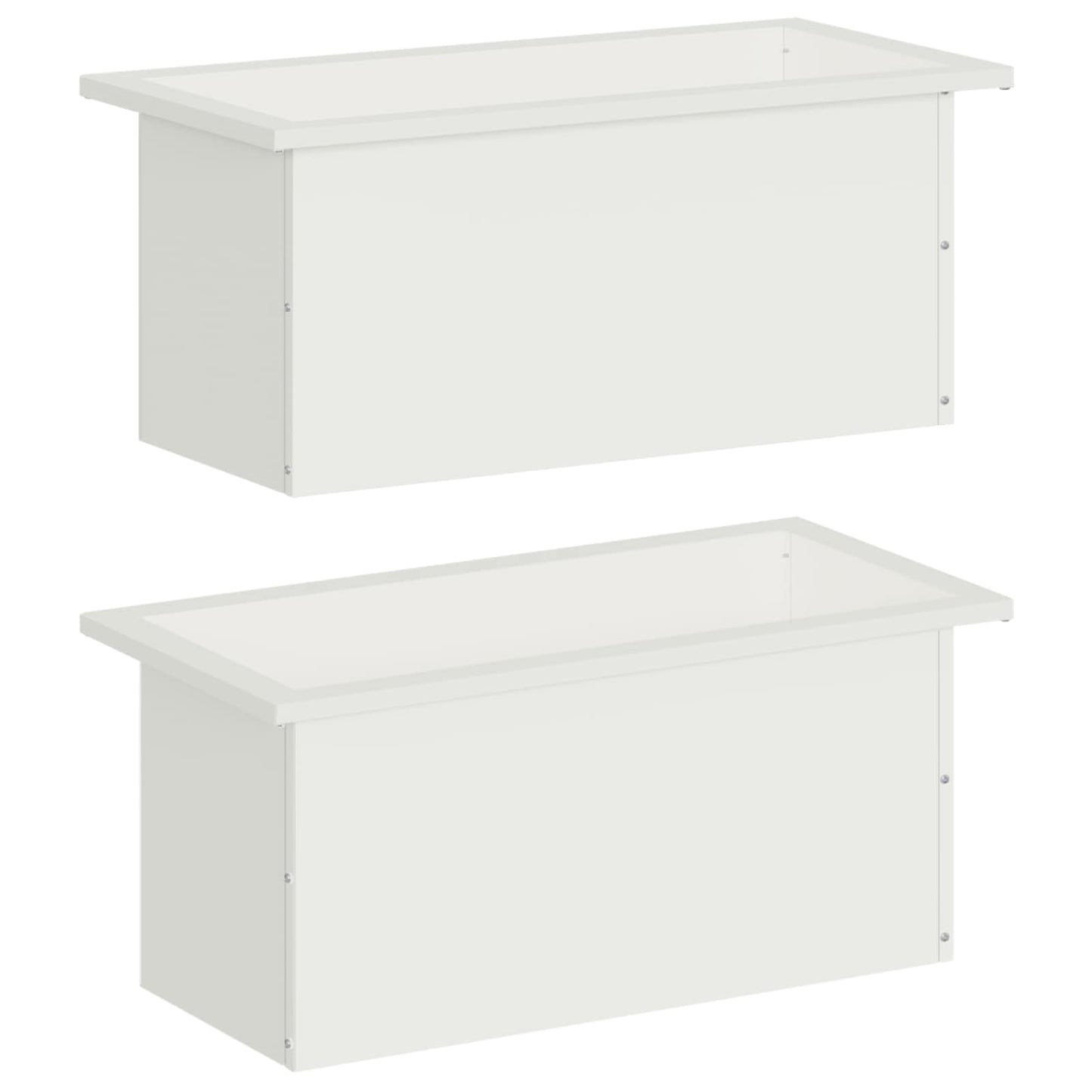Led-es kerti virágláda 2 db Fehér 30 x 60 x 30 cm Acél