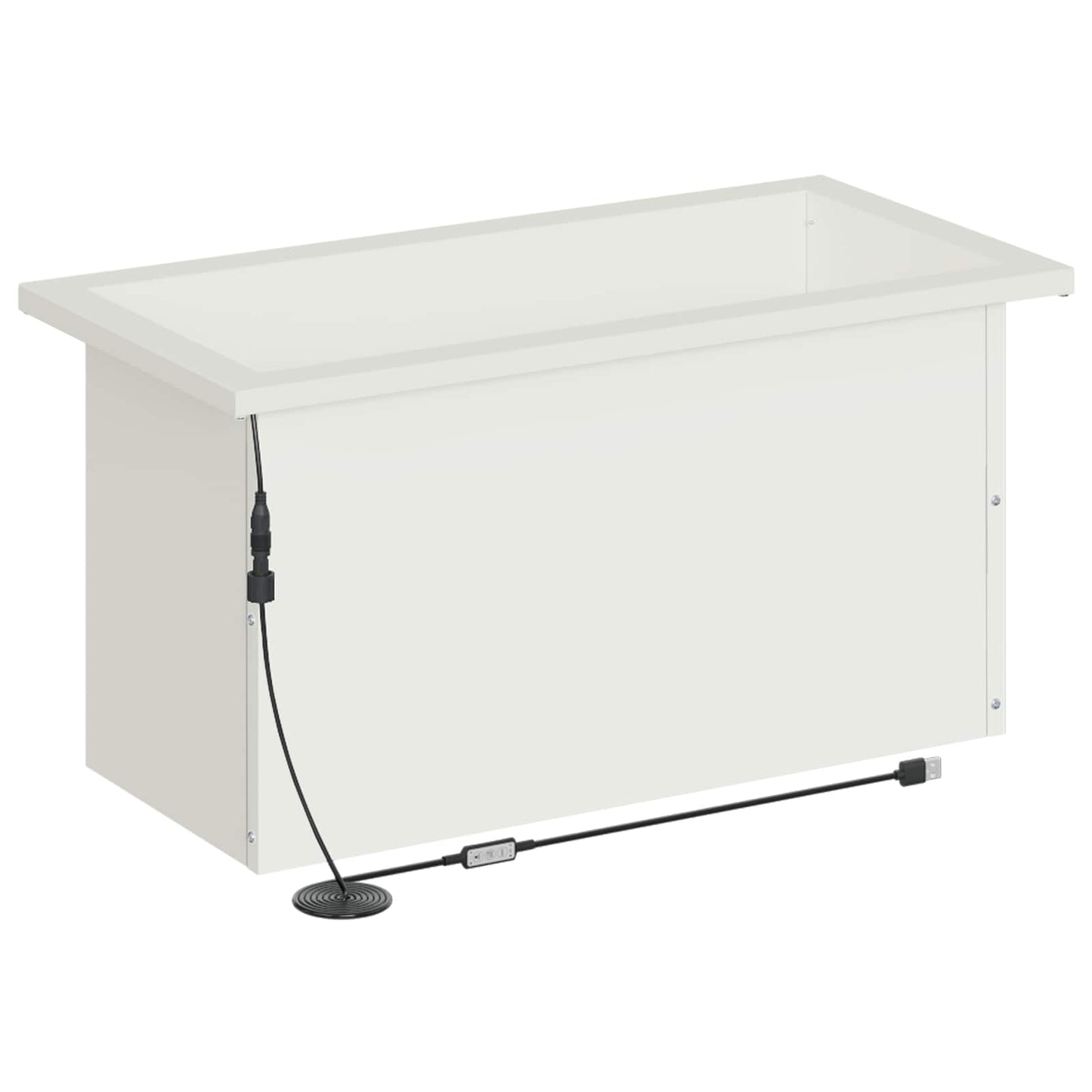 Led-es kerti virágláda 2 db Fehér 30 x 60 x 30 cm Acél