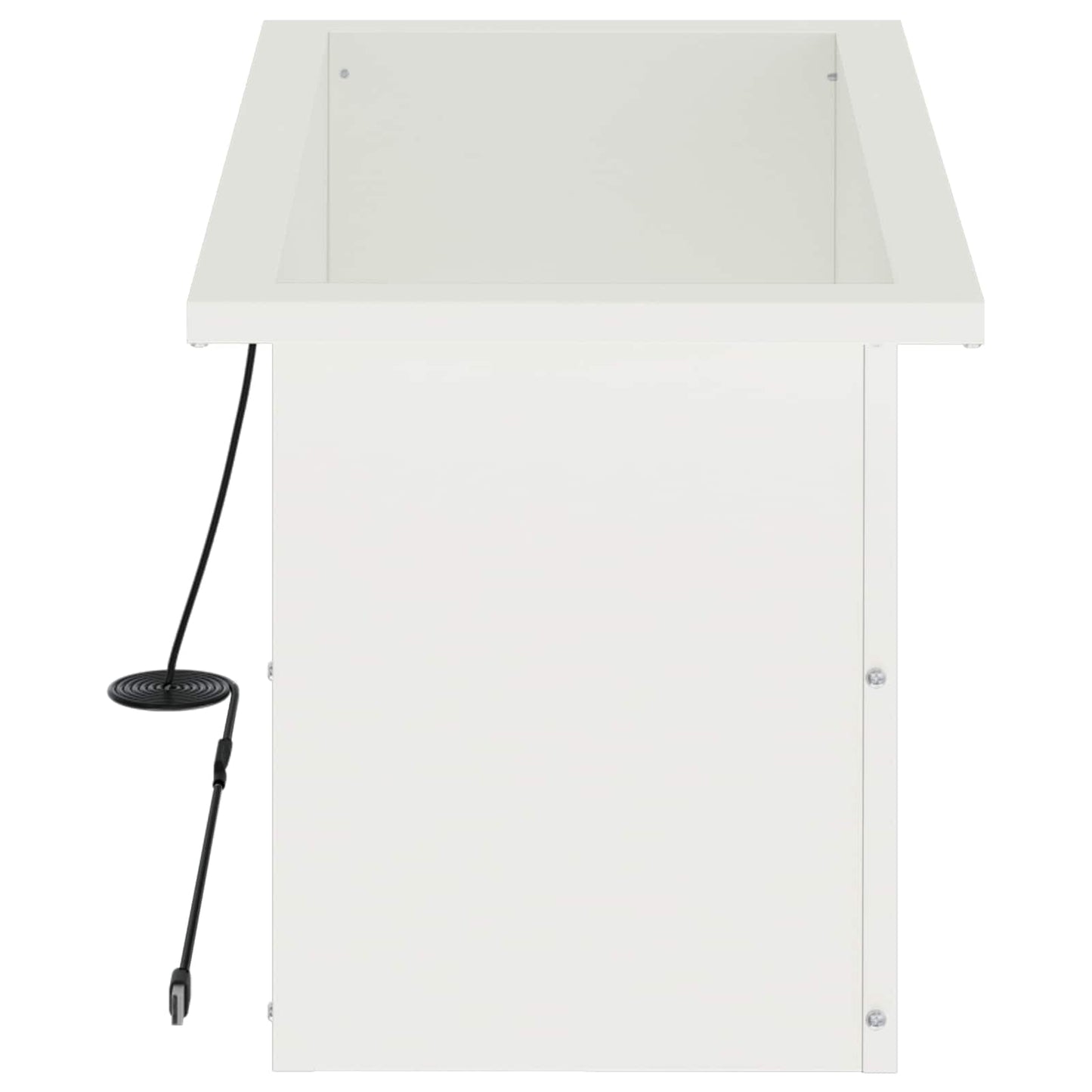 Led-es kerti virágláda 2 db Fehér 30 x 60 x 30 cm Acél
