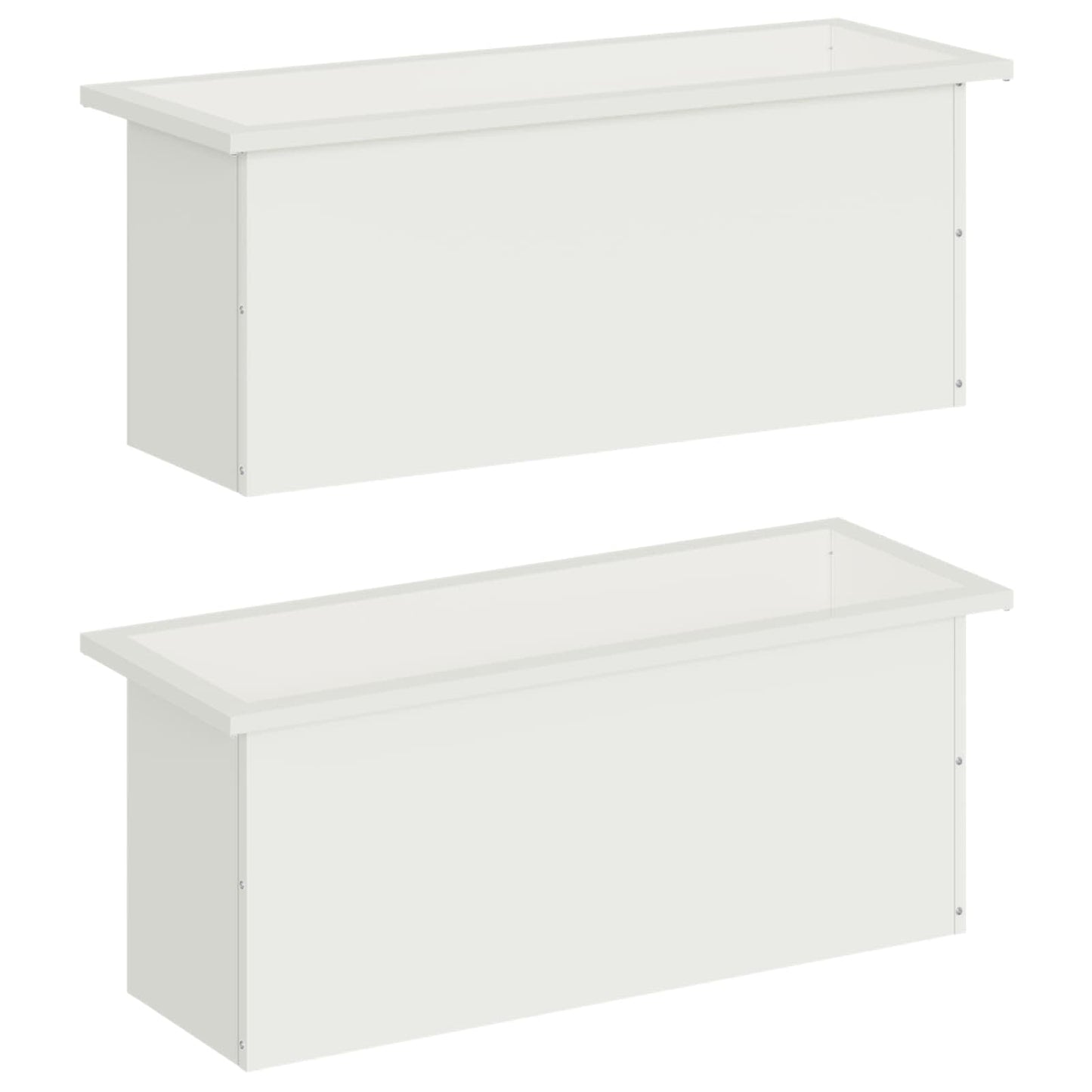 Led-es kerti virágláda 2 db Fehér 30 x 80 x 30 cm Acél
