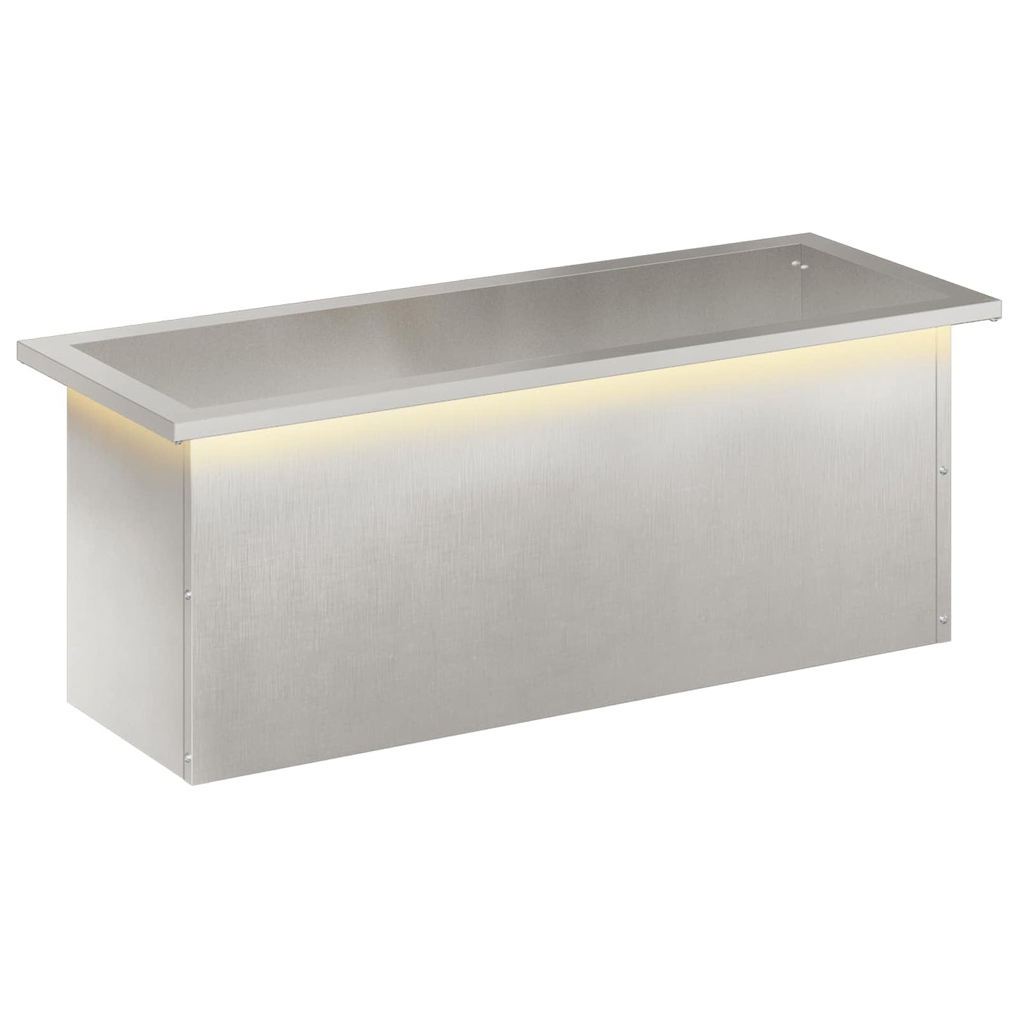 Led-es kerti virágláda Ezüst 30 x 80 x 30 cm Rozsdamentes Acél