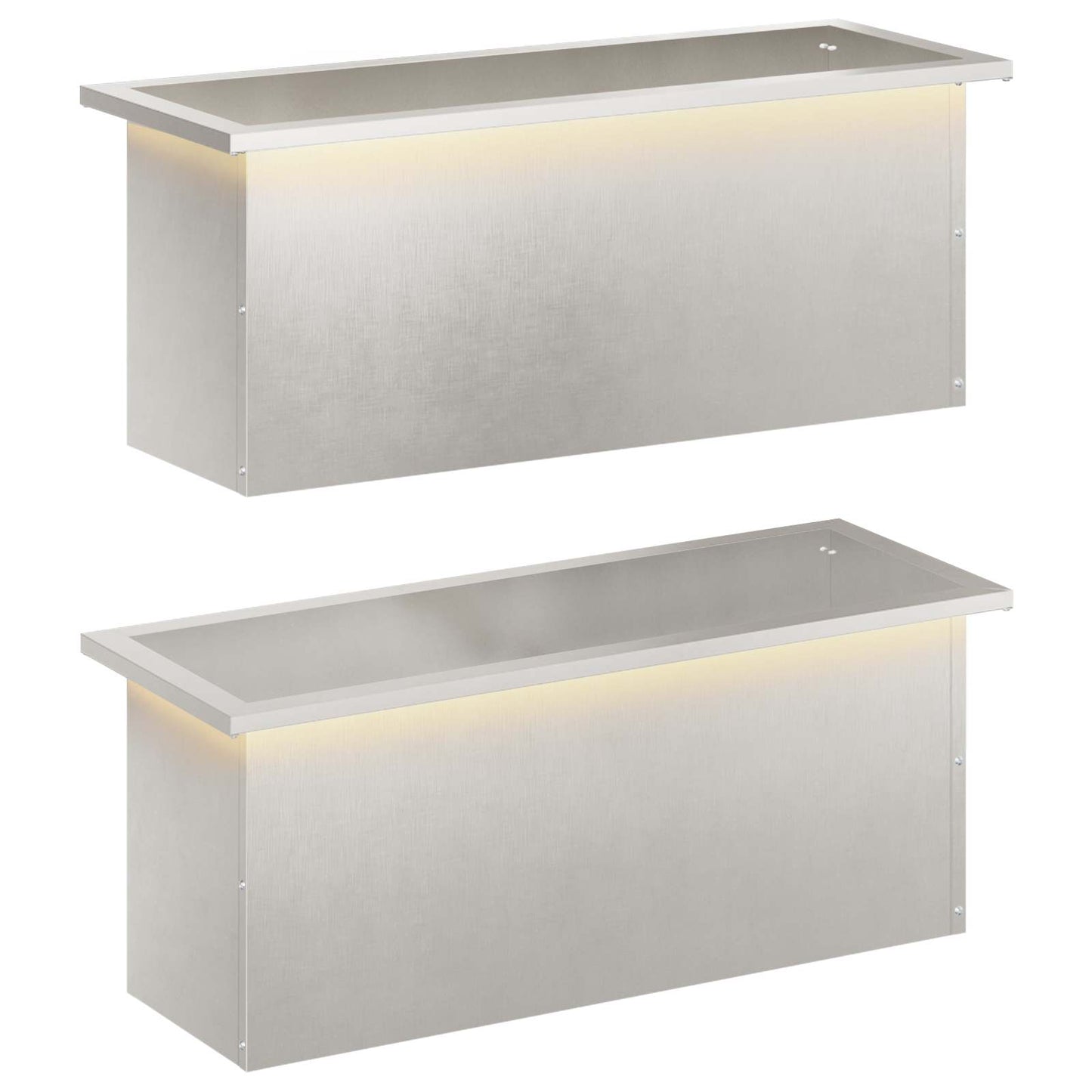 Led-es kerti virágláda 2 db Ezüst 30 x 80 x 30 cm