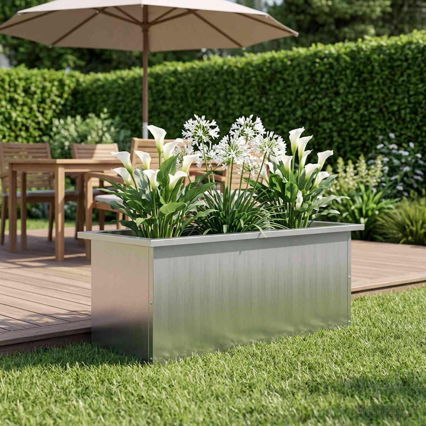 Led-es kerti virágláda Ezüst 30 x 80 x 30 cm Horganyzott Acél
