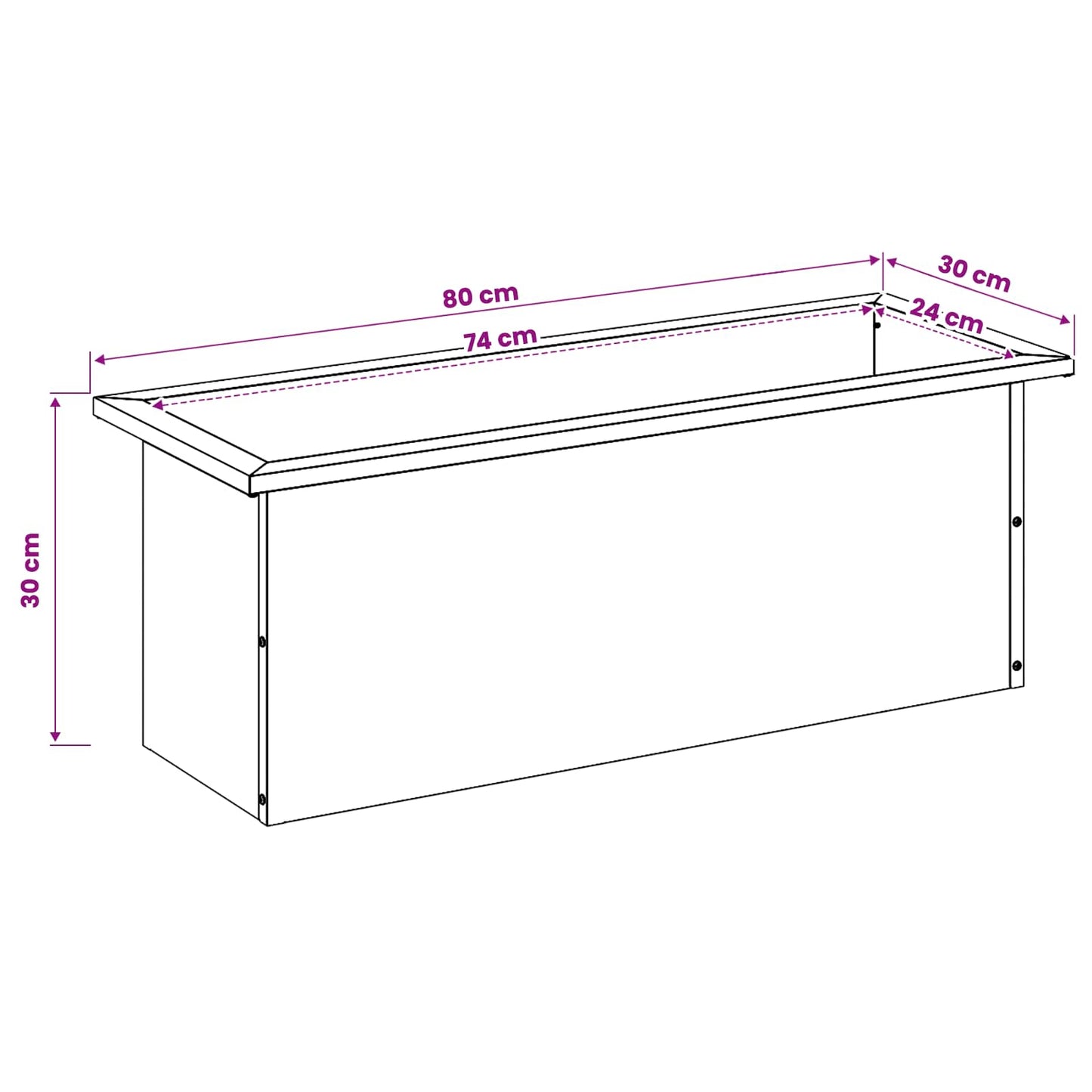 Led-es kerti virágláda 2 db Rozsdás 30 x 80 x 30 cm