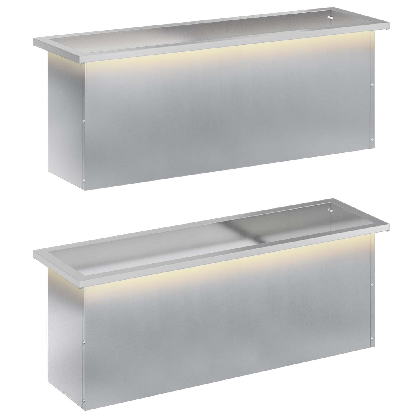 Led-es kerti virágláda 2 db Ezüst 30 x 100 x 30 cm
