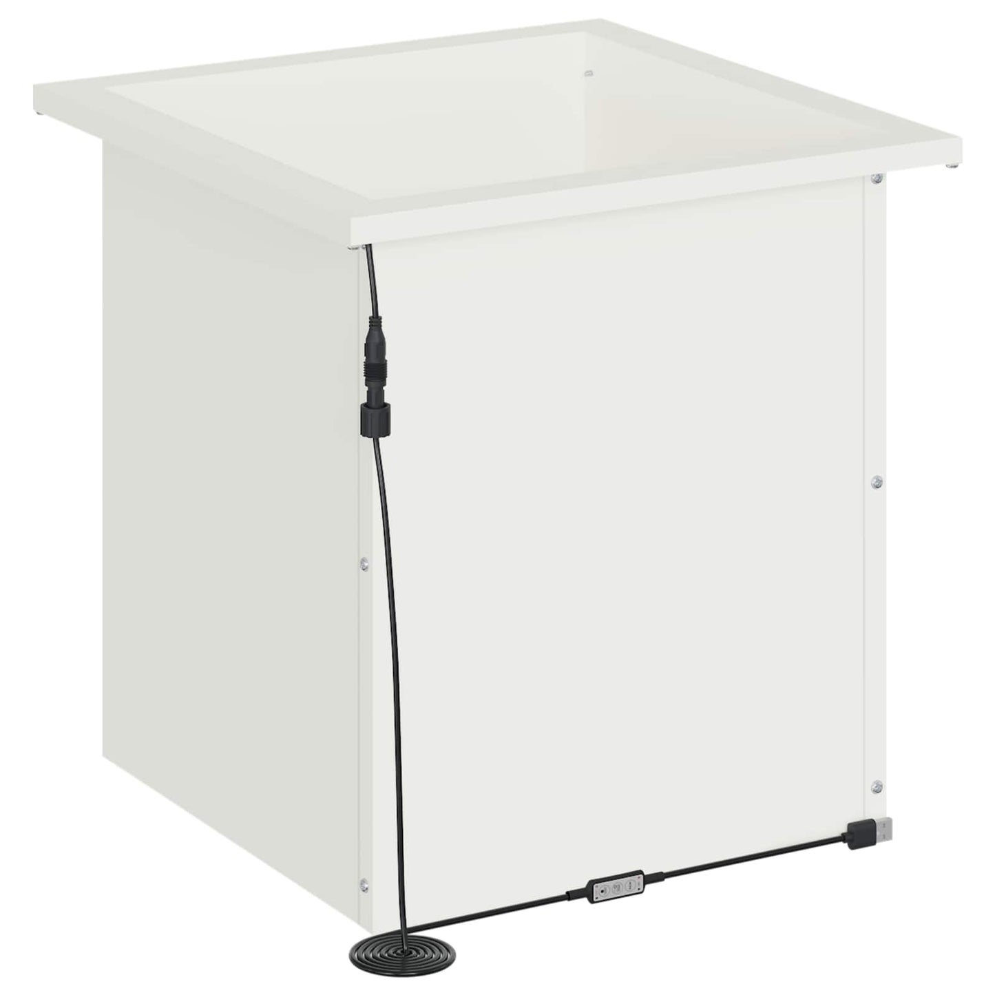 Led-es kerti virágláda 2 db Fehér 40 x 40 x 40 cm Acél