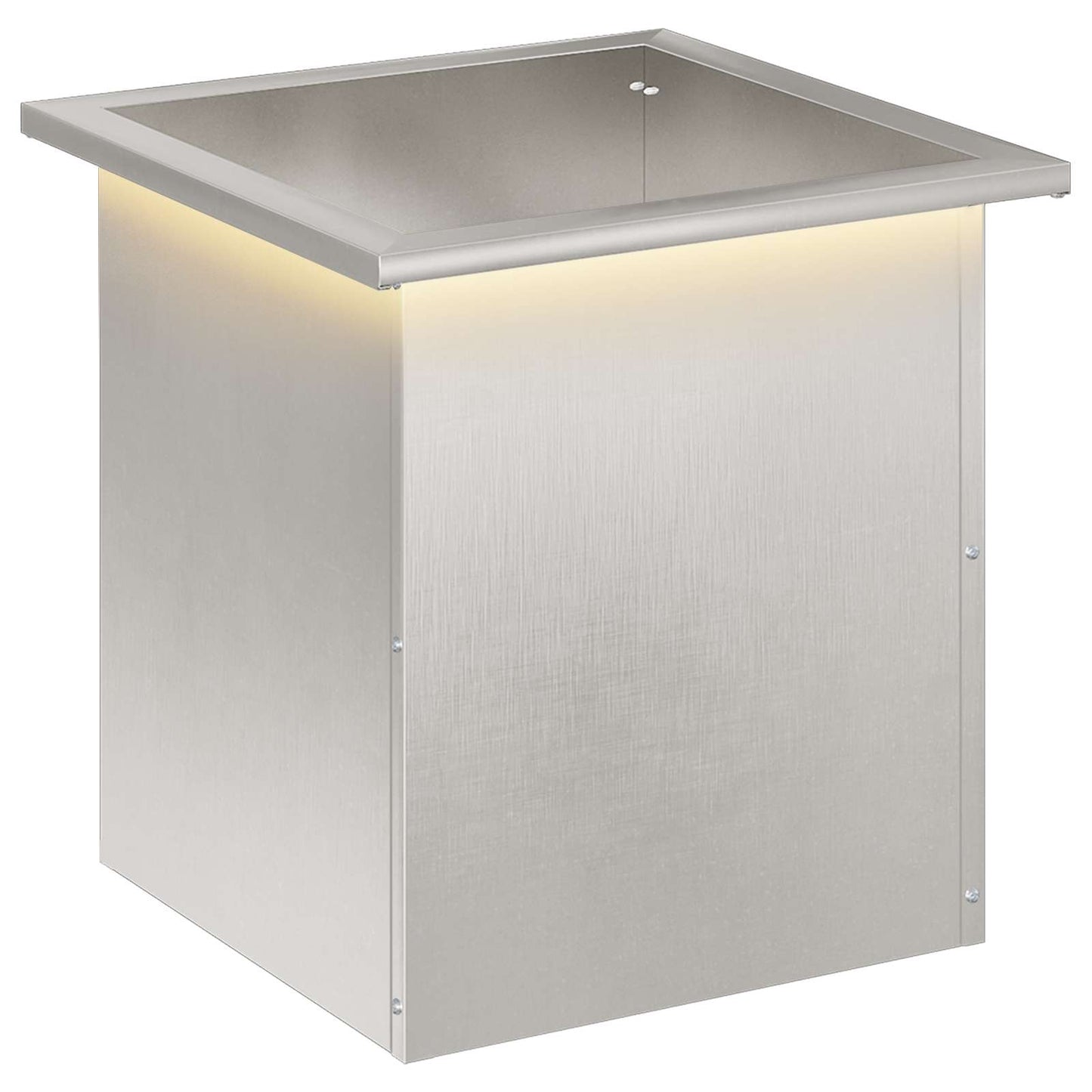 Led-es kerti virágláda Ezüst 40 x 40 x 40 cm Rozsdamentes Acél