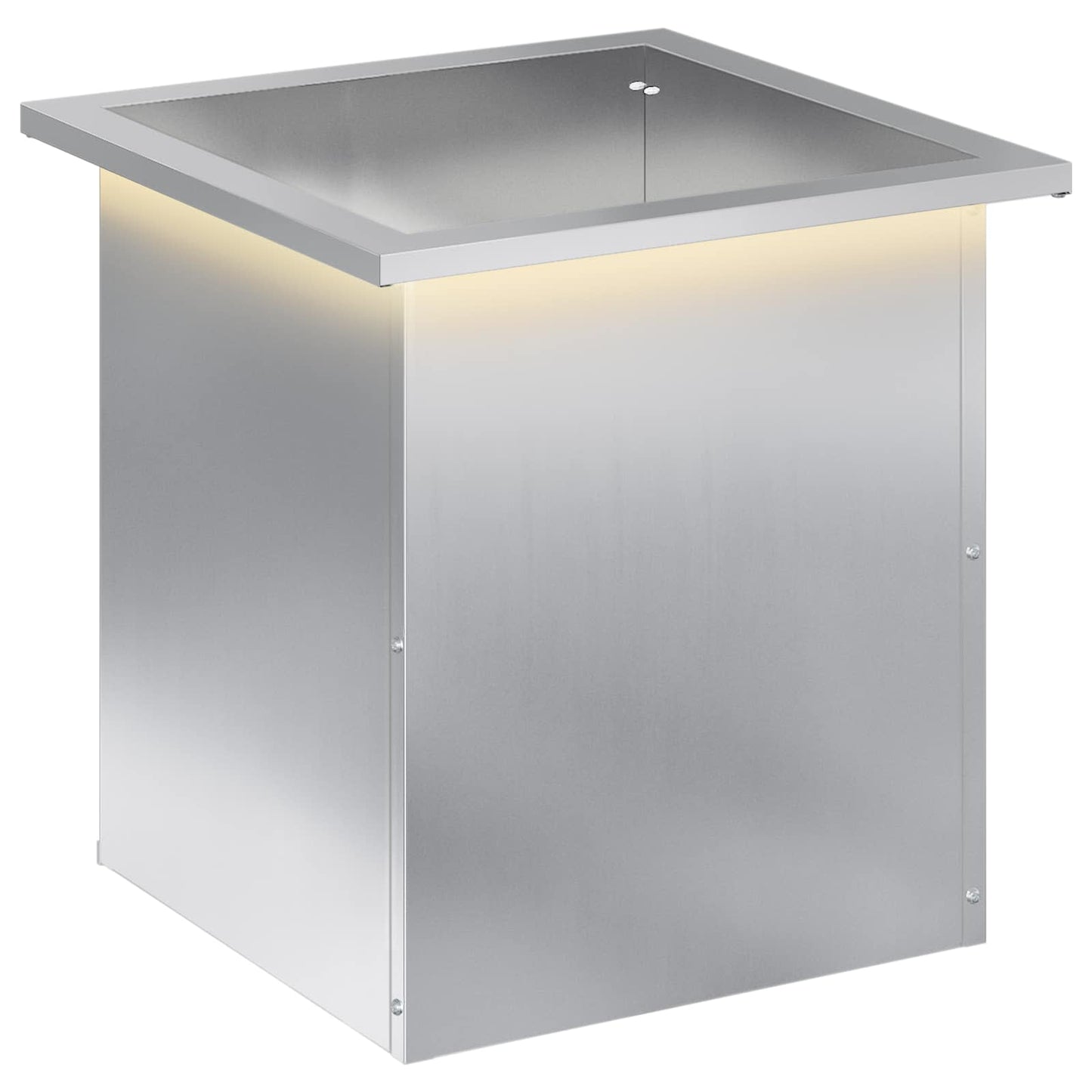 Led-es kerti virágláda Ezüst 40 x 40 x 40 cm Horganyzott Acél