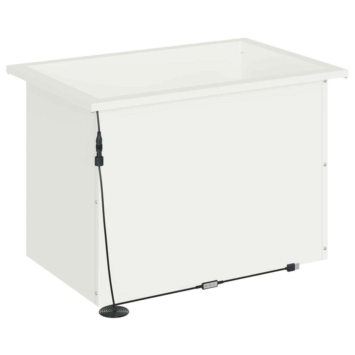 Led-es kerti virágláda 2 db Fehér 40 x 60 x 40 cm Acél