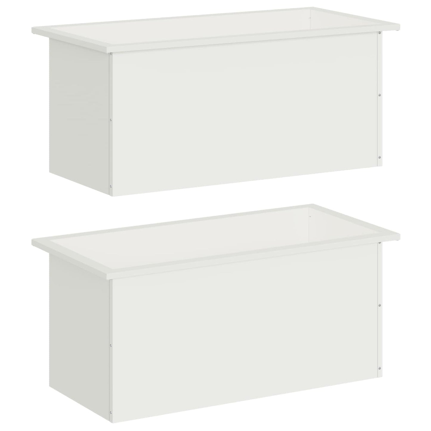 Led-es kerti virágláda 2 db Fehér 40 x 80 x 40 cm Acél