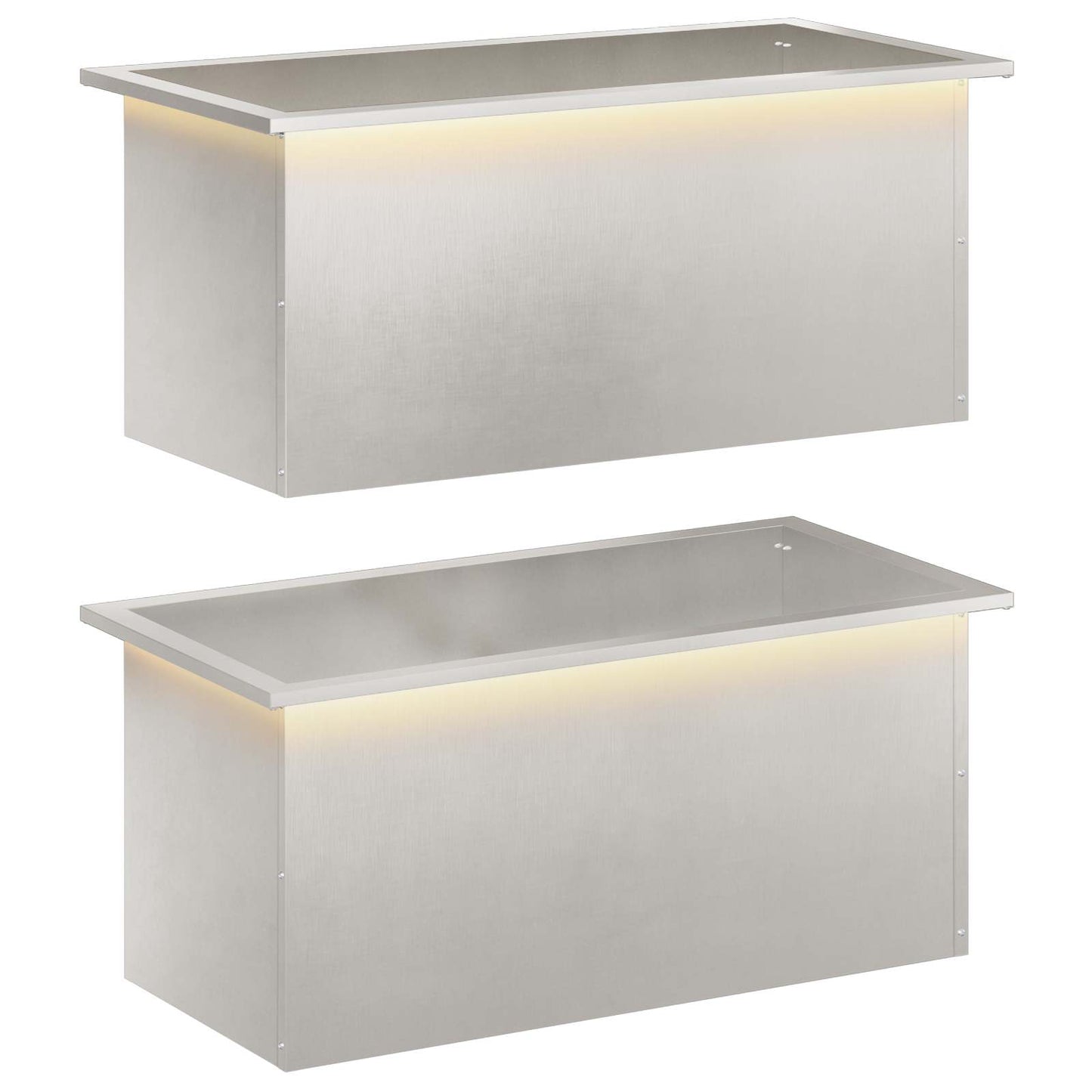 Led-es kerti virágláda 2 db Ezüst 40 x 80 x 40 cm