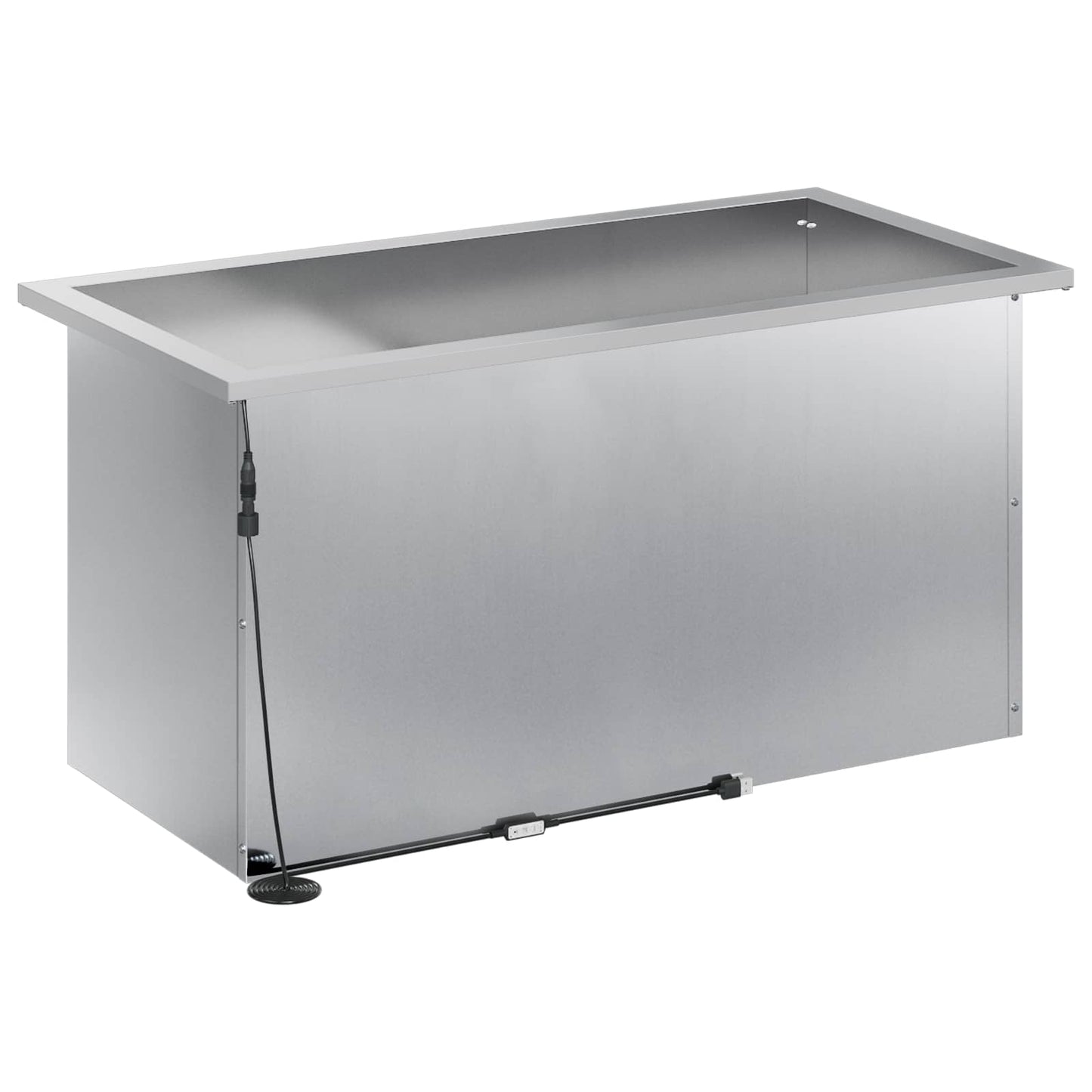 Led-es kerti virágláda 2 db Ezüst 40 x 80 x 40 cm
