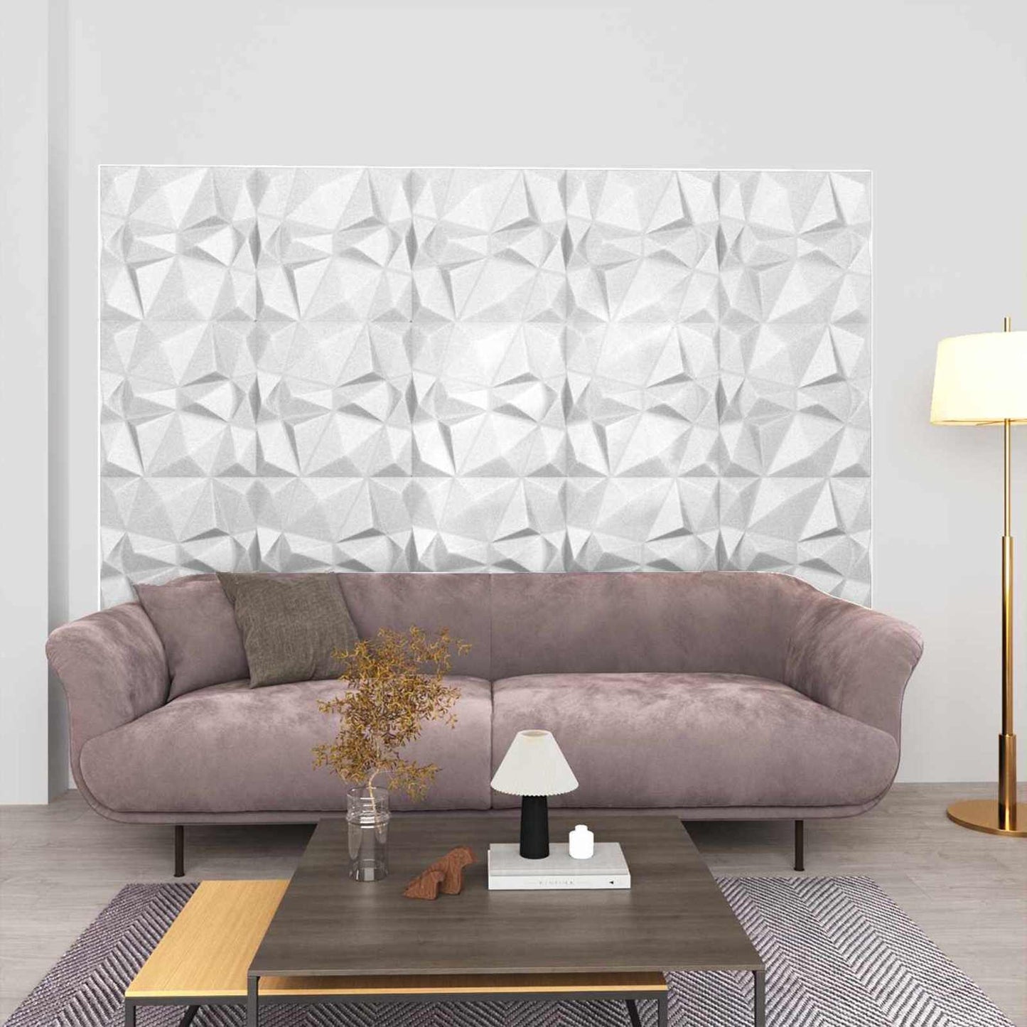 Fali panelek 24 db 50 x 50 cm Gyémánt Fehér XPS Hab