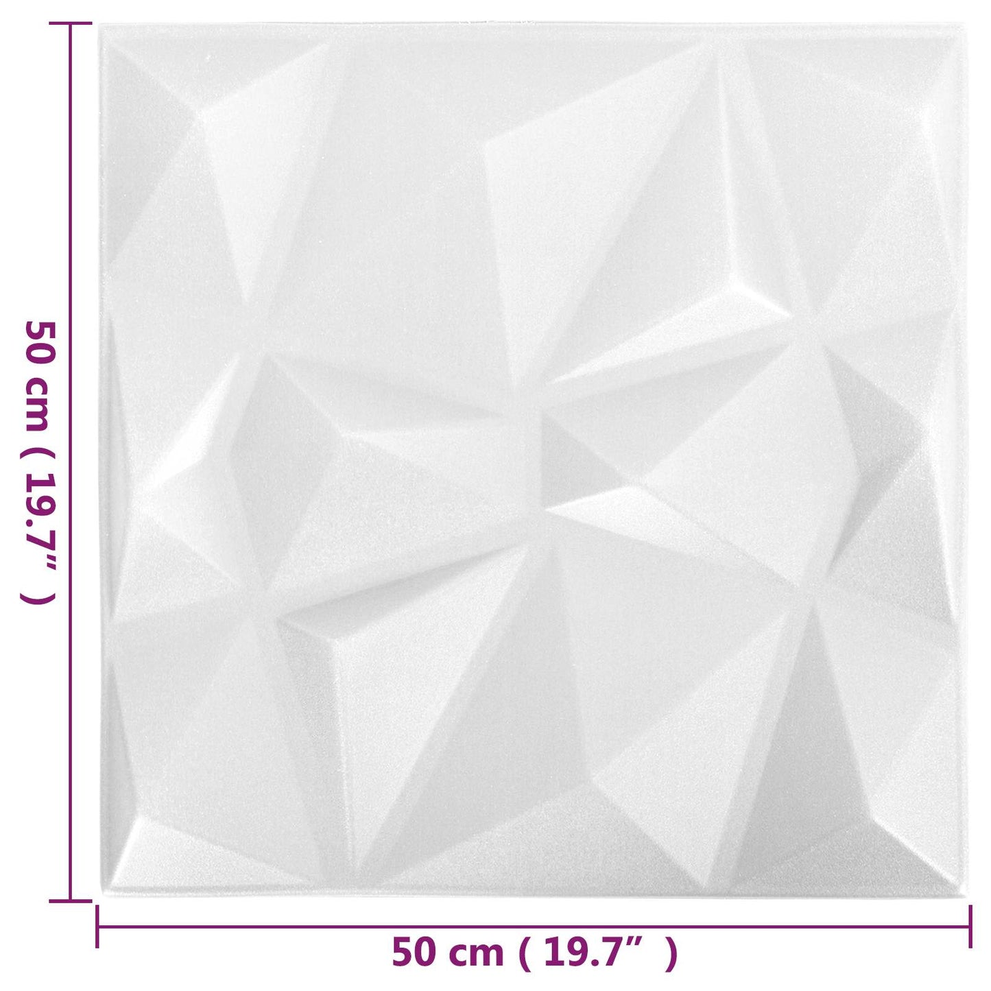 Fali panelek 24 db 50 x 50 cm Gyémánt Fehér XPS Hab