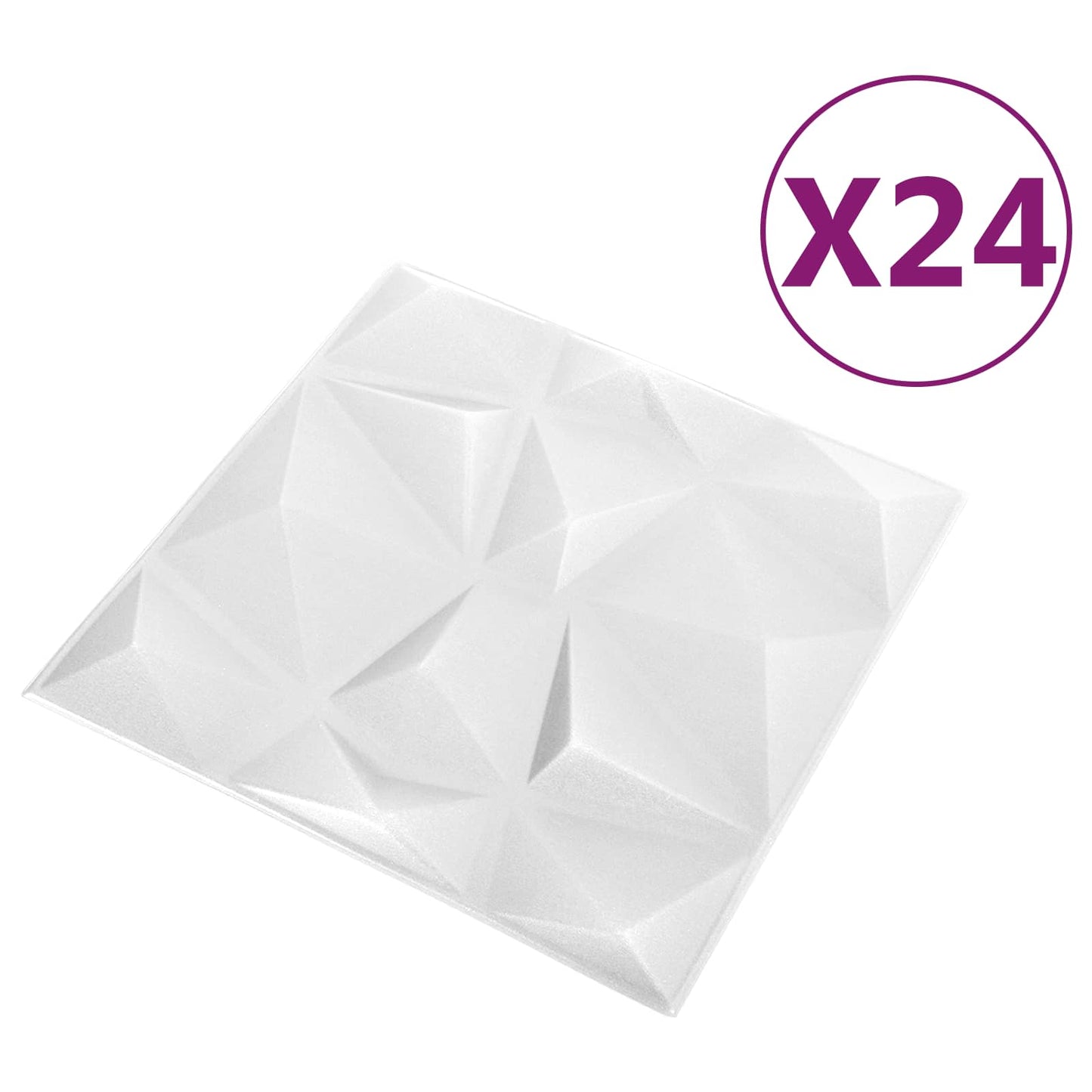 Fali panelek 24 db 50 x 50 cm Gyémánt Fehér XPS Hab