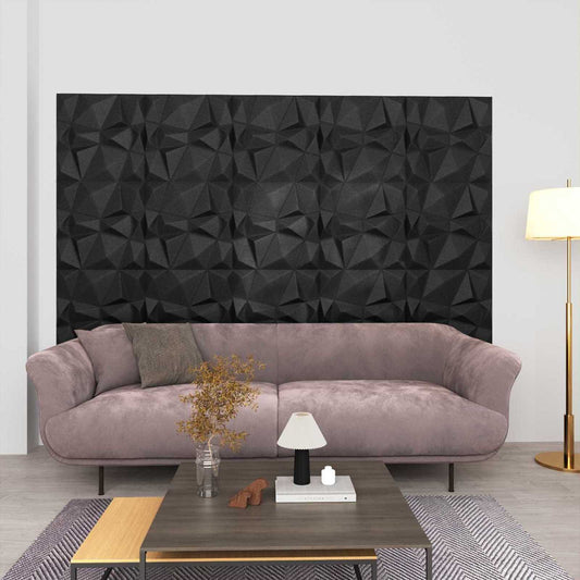 Fali panelek 48 pcs Gyémánt Fekete 50 x 50 cm XPS Hab