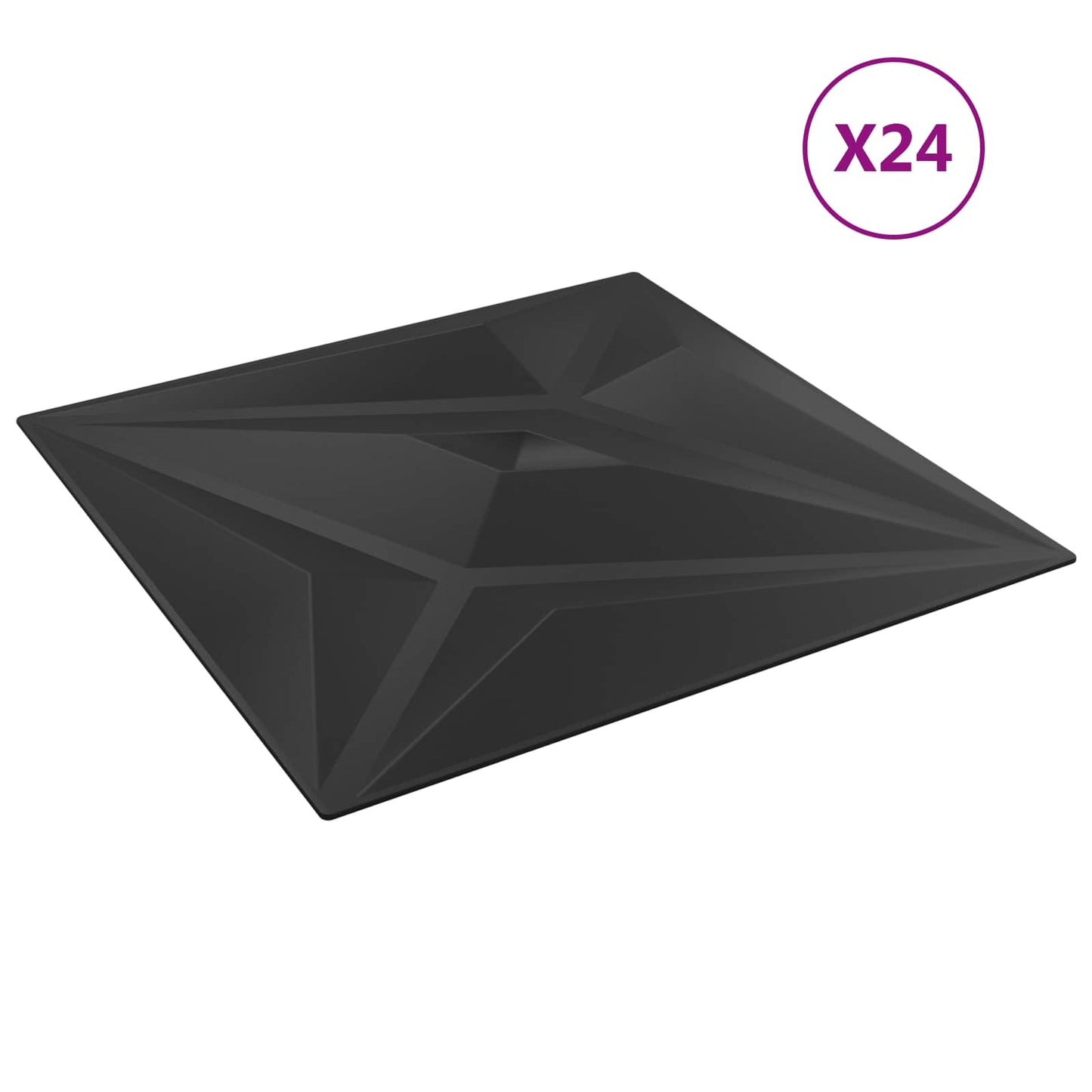 Fali panelek 24 db 50 x 50 cm Fekete Csillag XPS Hab