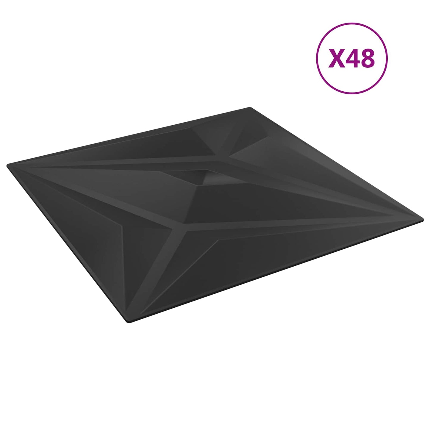 Fali panelek 48 db 50 x 50 cm Fekete Csillag XPS Hab