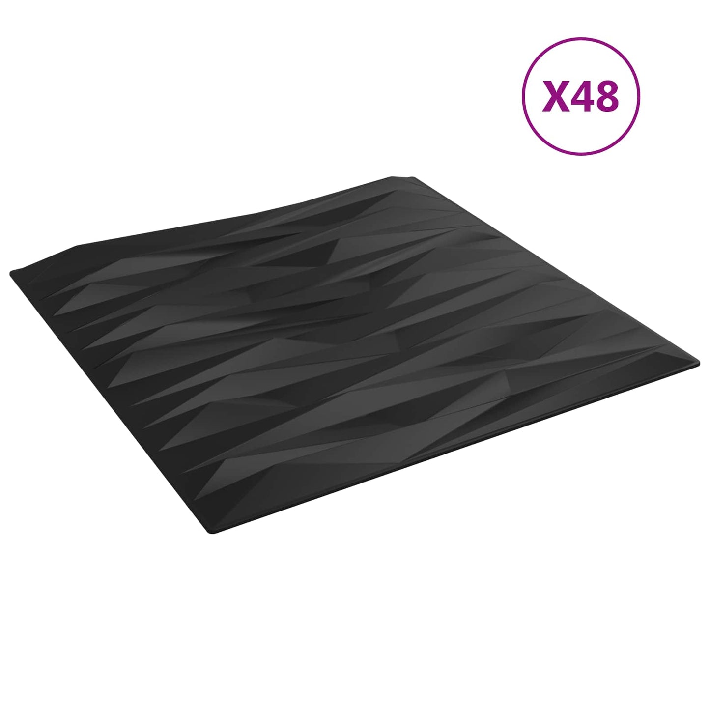 Fali panelek 48 db 50 x 50 cm Fekete Kő XPS Hab
